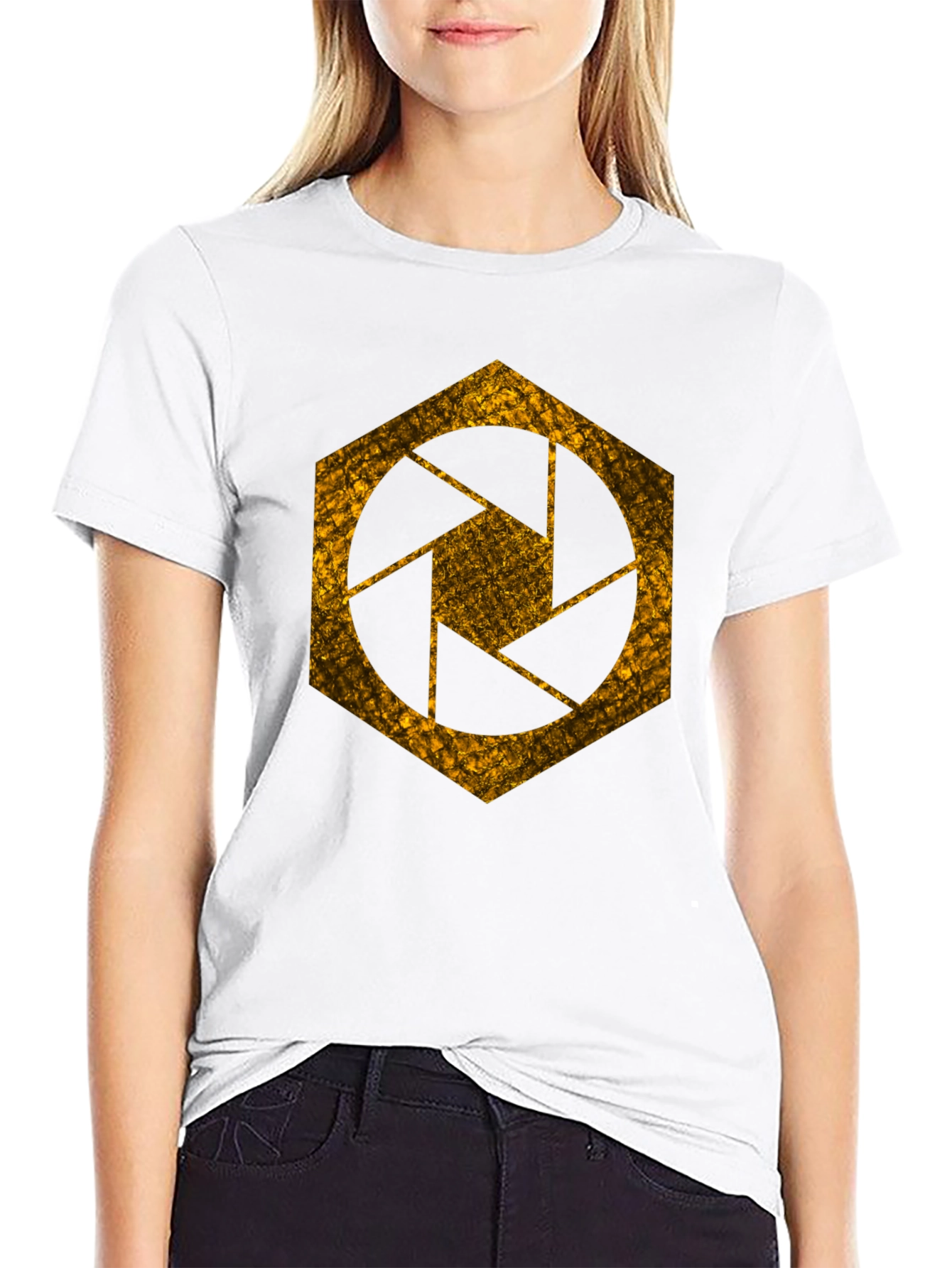 Black Aperture Hexagon T-Shirt - Graphic Tee view 9