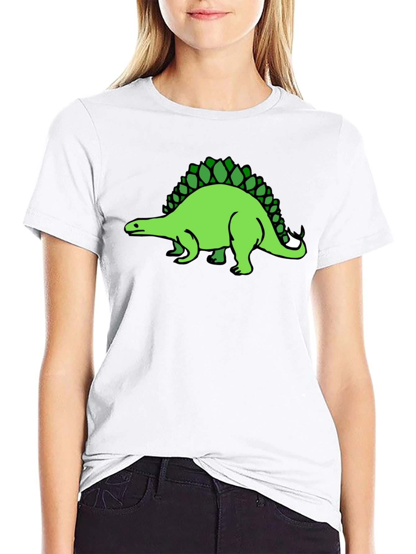 Black Dinosaur Graphic Tee - Black Cotton T-Shirt view 9