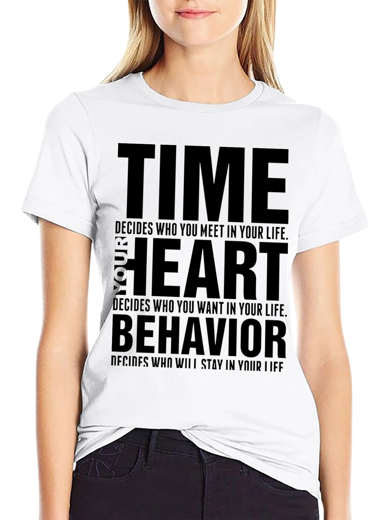 Black Time Heart Behavior Men's Graphic T-Shirt view 9