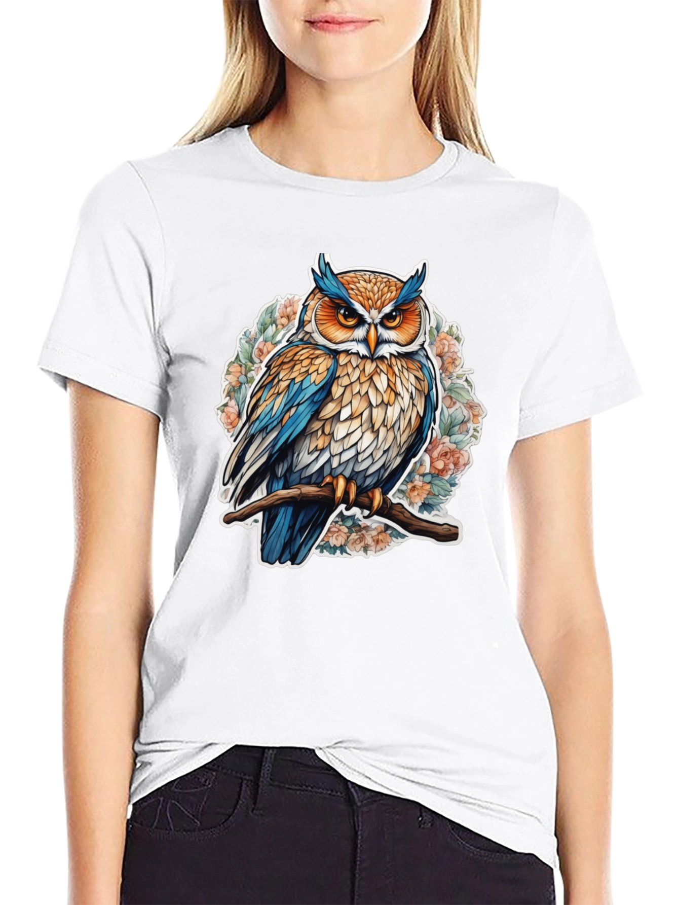 Black Owl Graphic Tee - Nature Inspired Design view 9