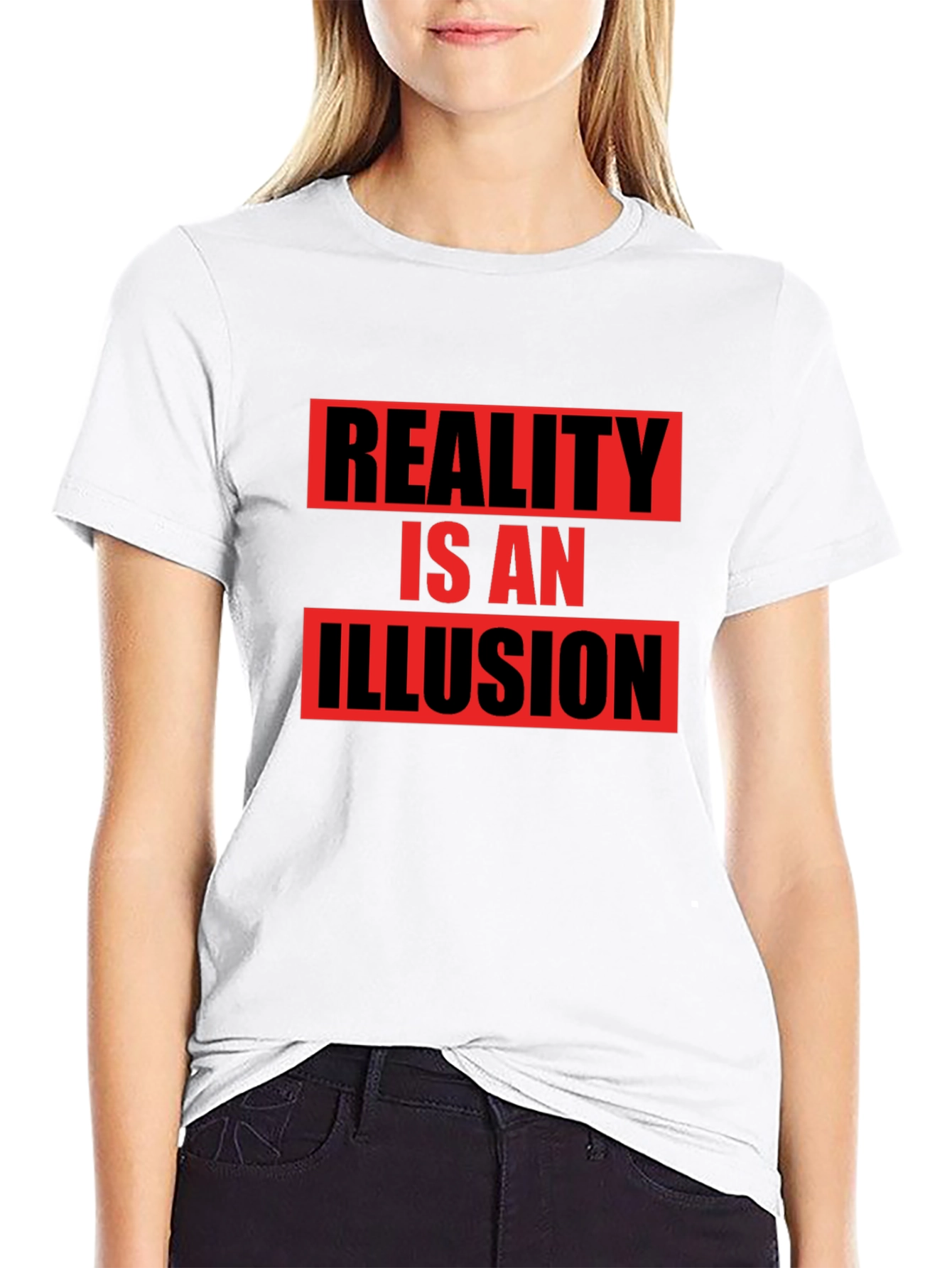 Black Reality Illusion Graphic T-Shirt - Black view 9
