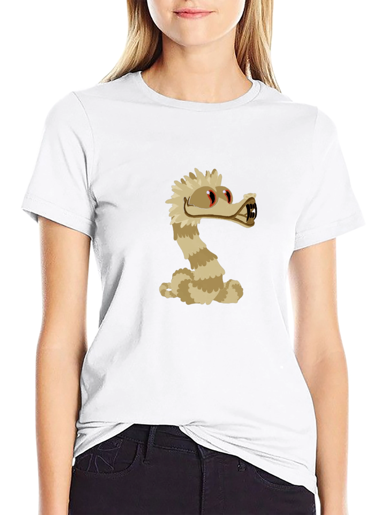 Black Cartoon Snake T-Shirt - Unique Graphic Tee view 9