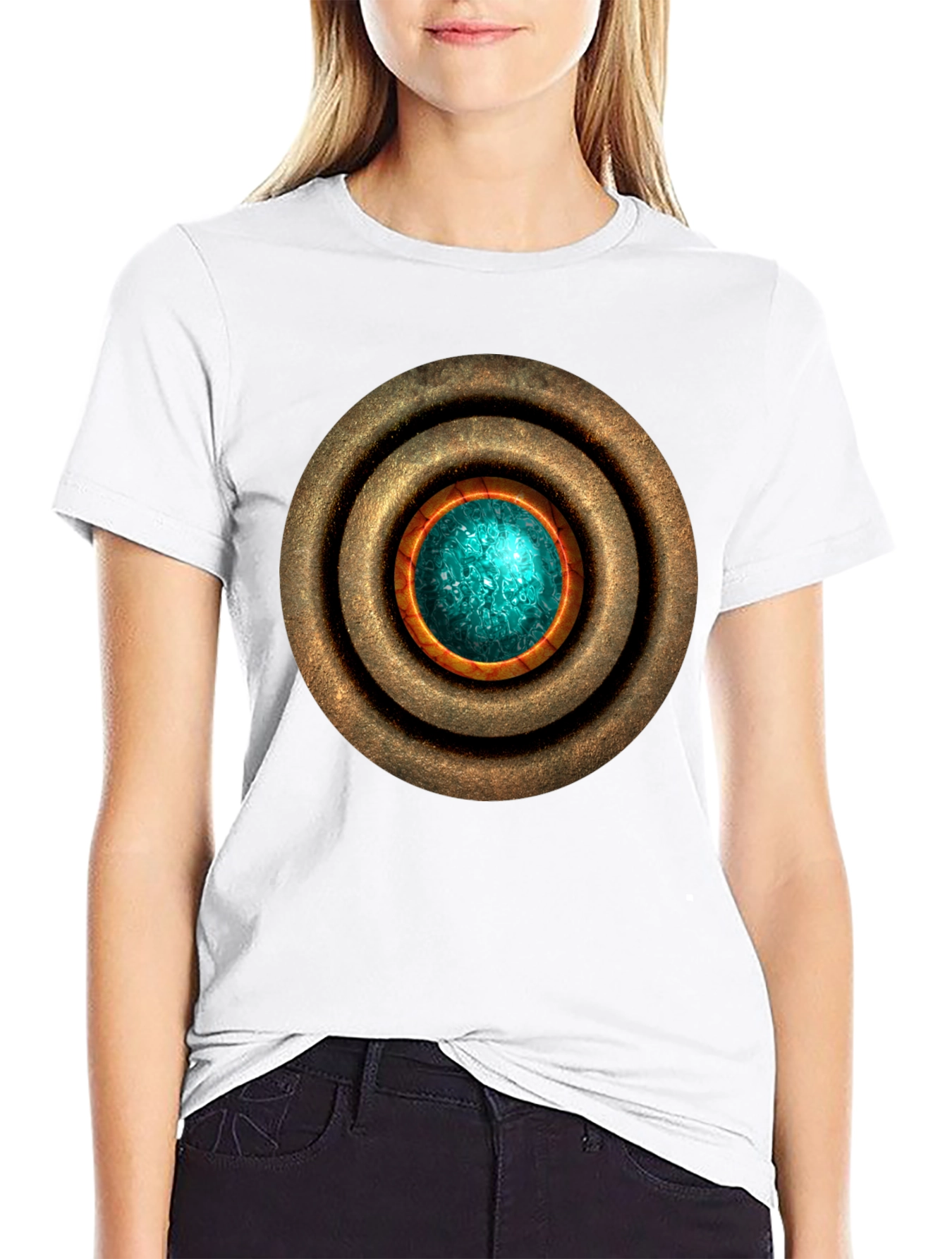 Black Mystic Orb Graphic T-Shirt - Sci-Fi Style Men's Tee view 9