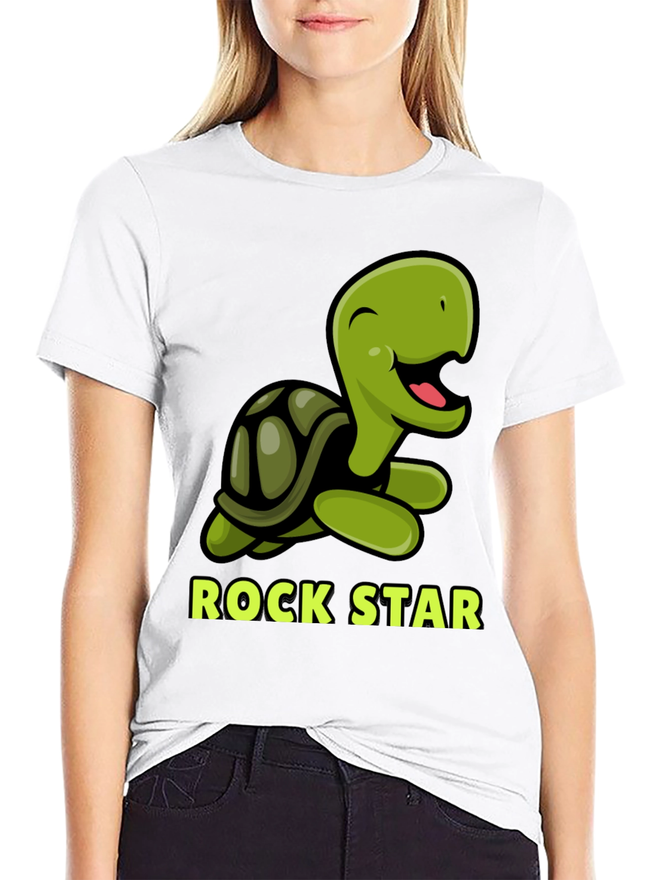 Black Rock Star Turtle Graphic T-Shirt view 9