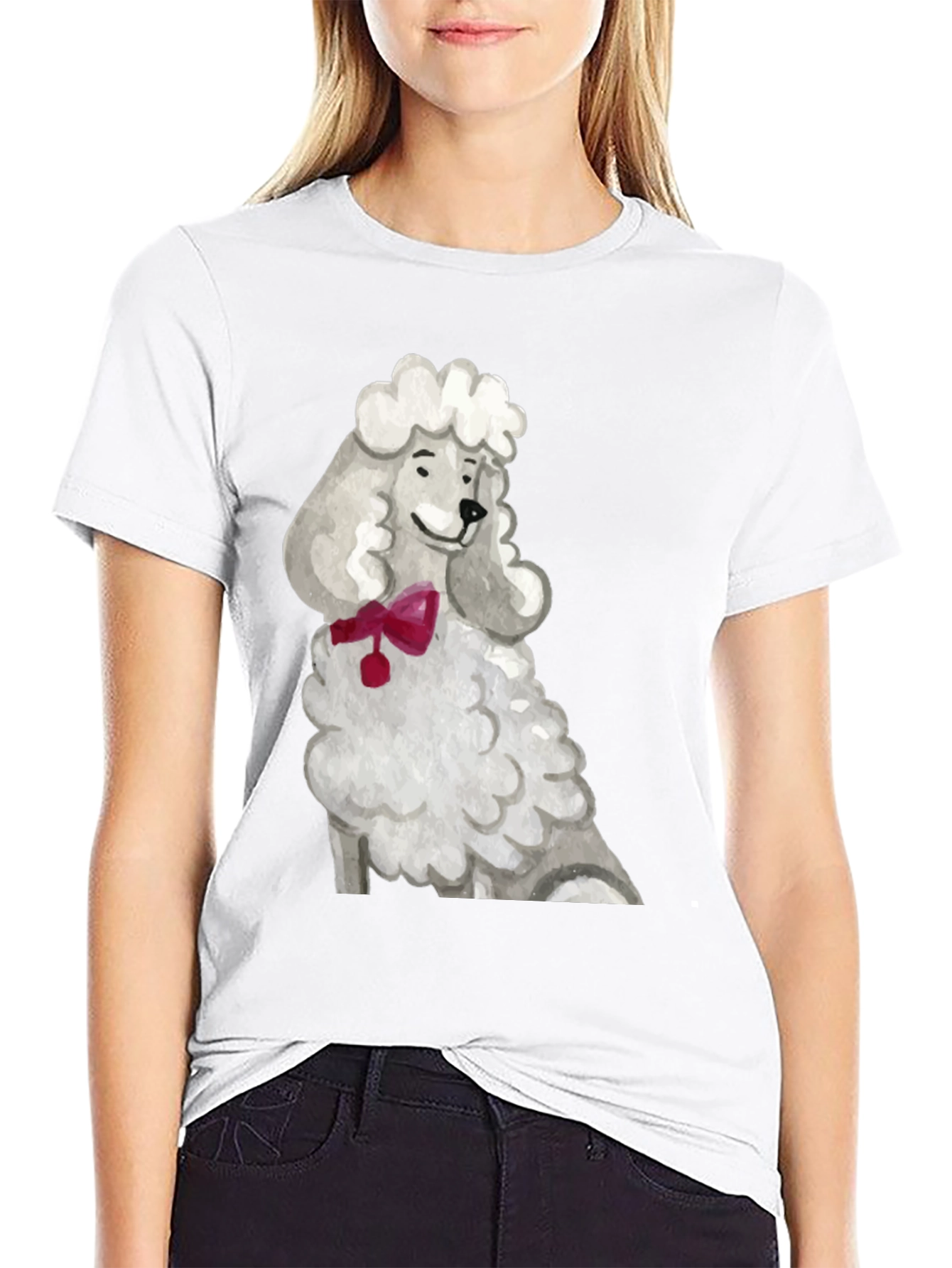 Black Poodle Art T-Shirt - Unique Dog Lover Tee view 9