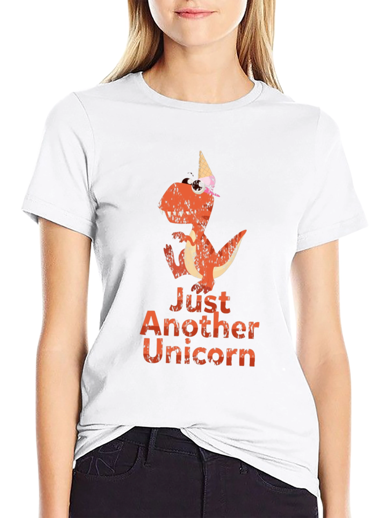 Black Dino Unicorn Graphic Tee - Unique Novelty T-Shirt view 9
