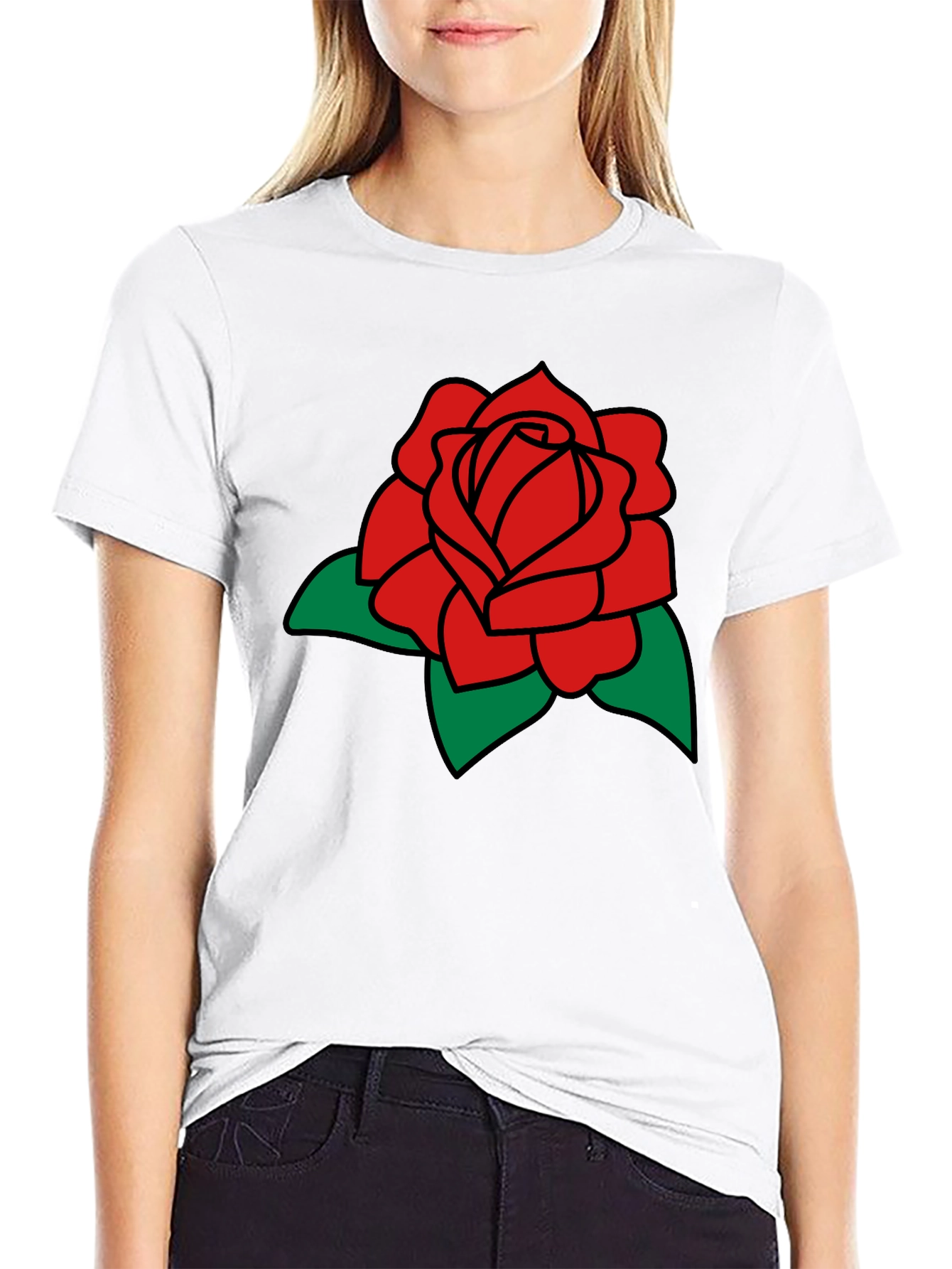 Black Rose Graphic Black T-Shirt view 9
