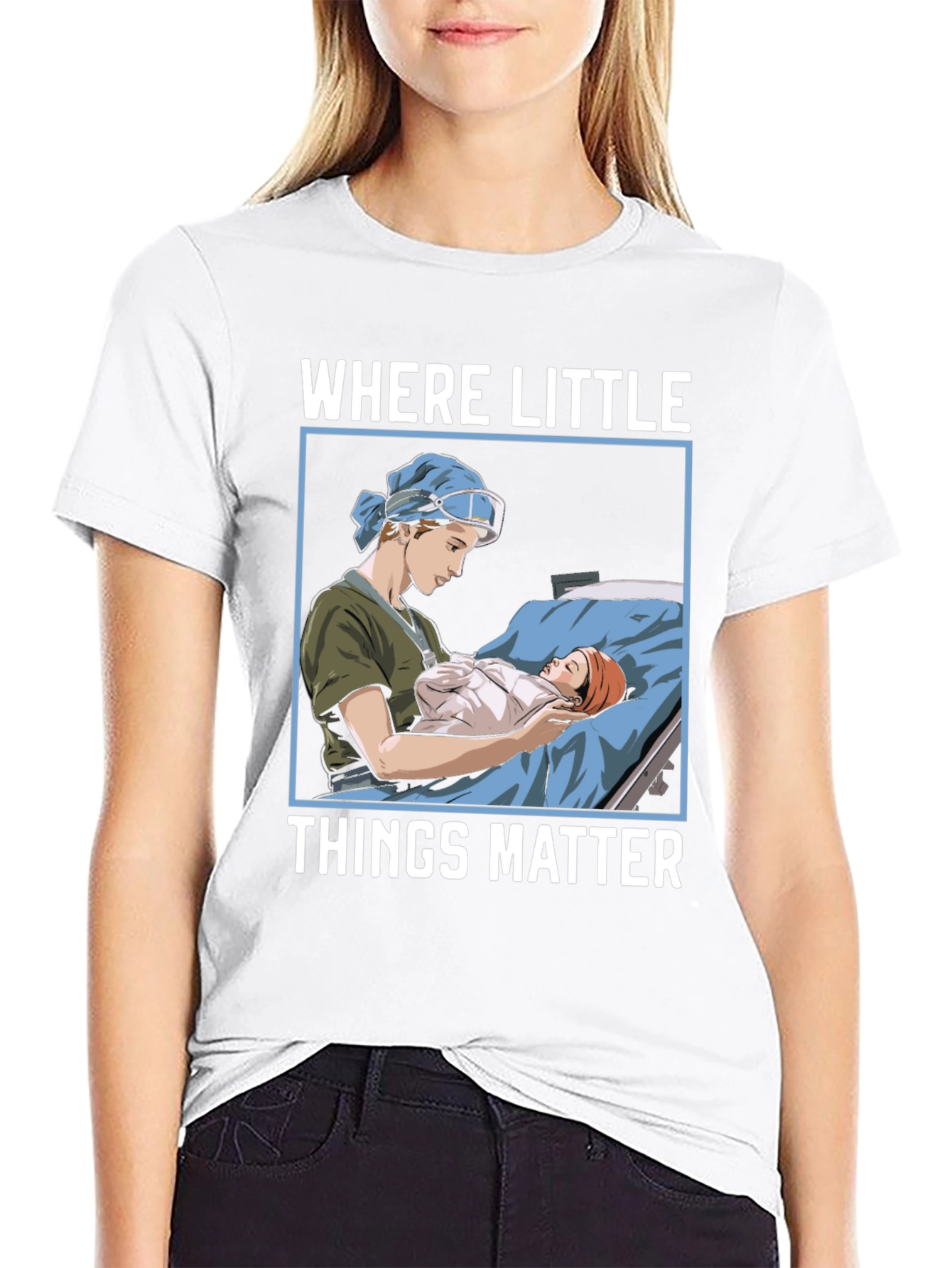 Black Where Little Things Matter Nurse T-Shirt view 9