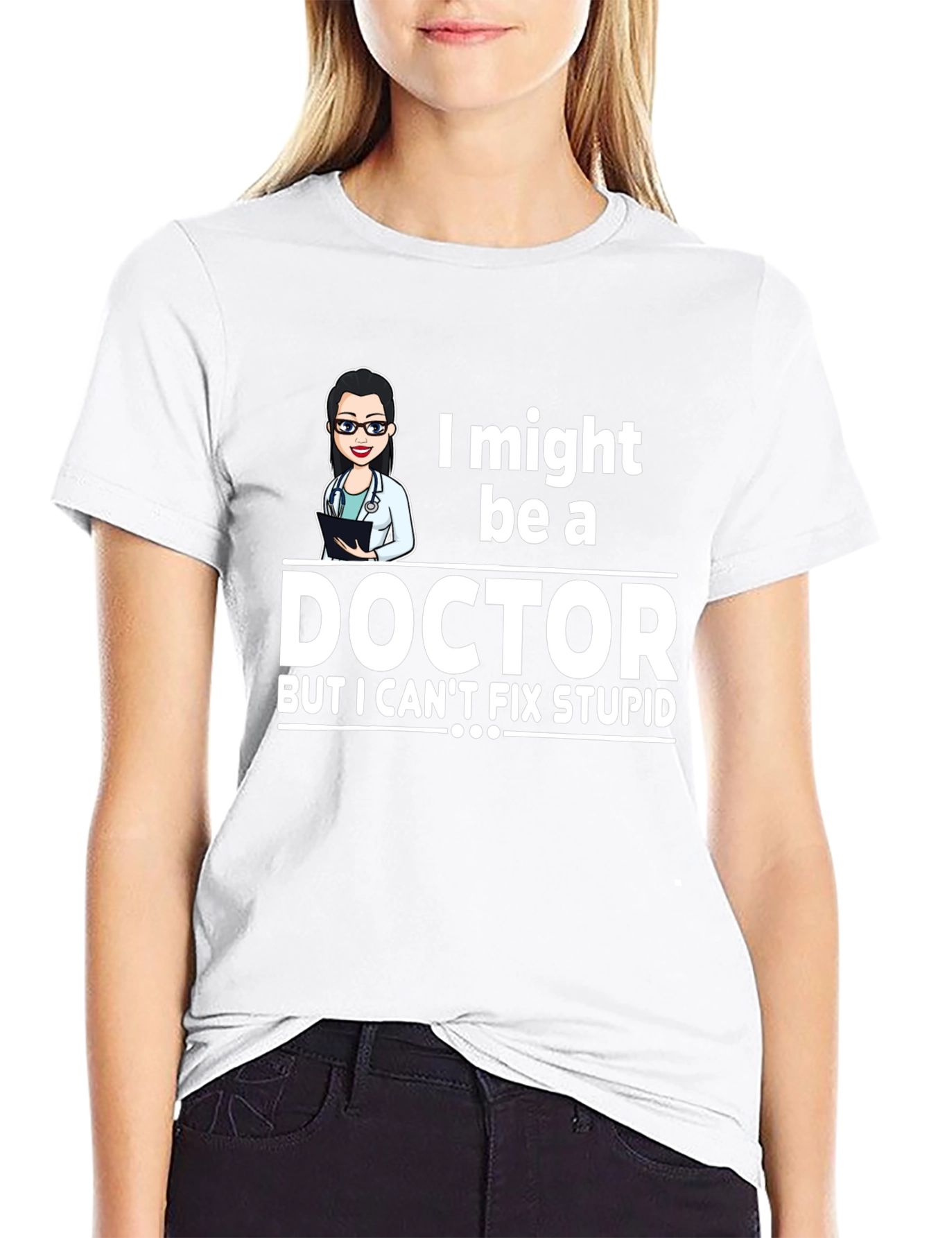 Black Doctor Humor Graphic Tee - I Might Be A Doctor T-Shirt view 9