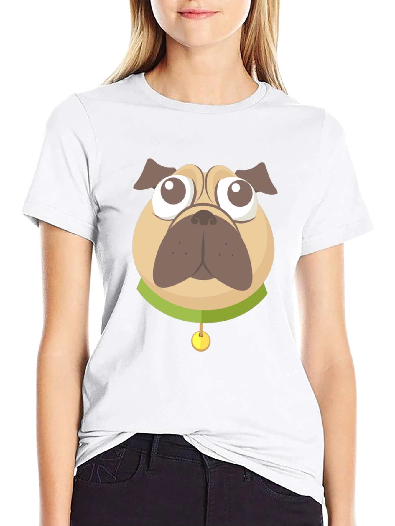 Black Pug Graphic Black T-Shirt view 9
