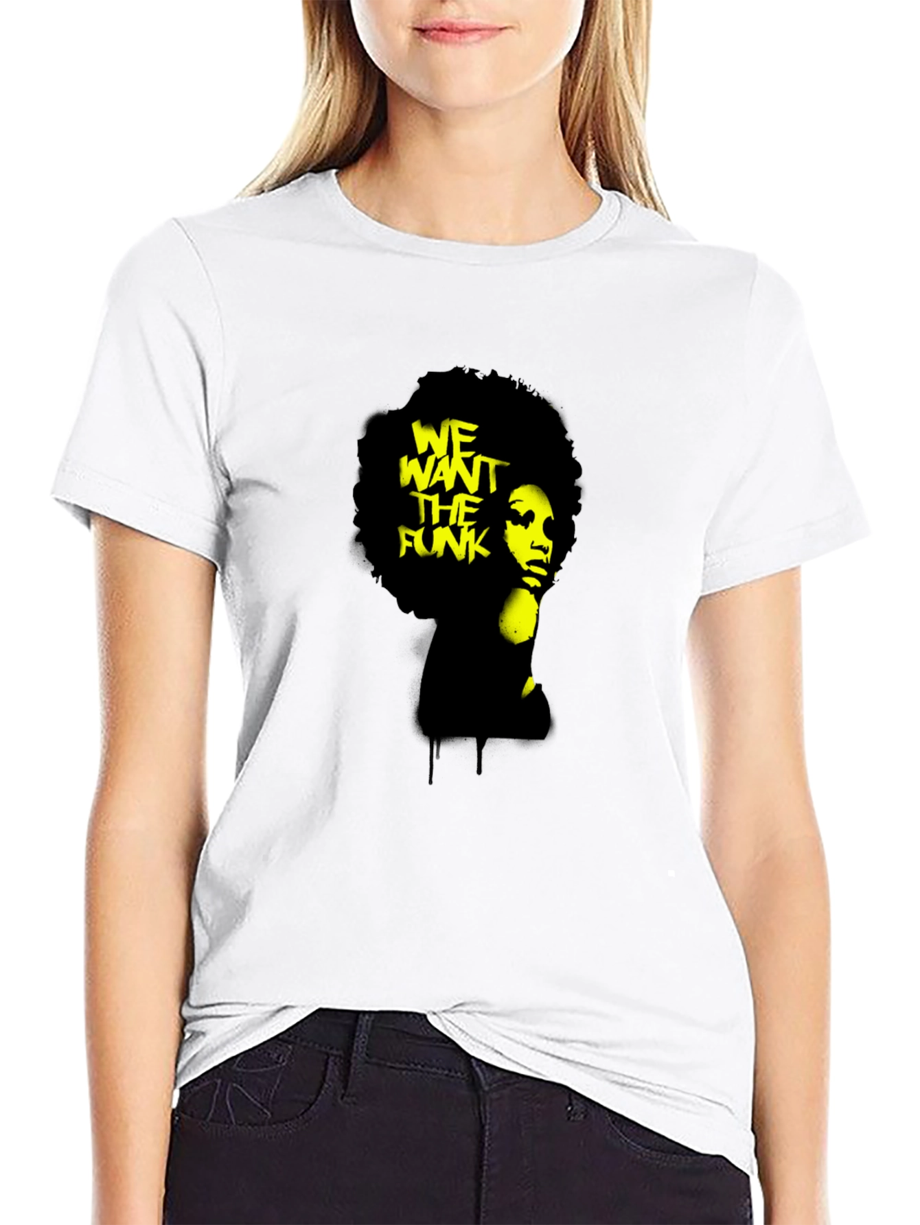 We Want The Funk Afro Graphic Black T-Shirt - 9
