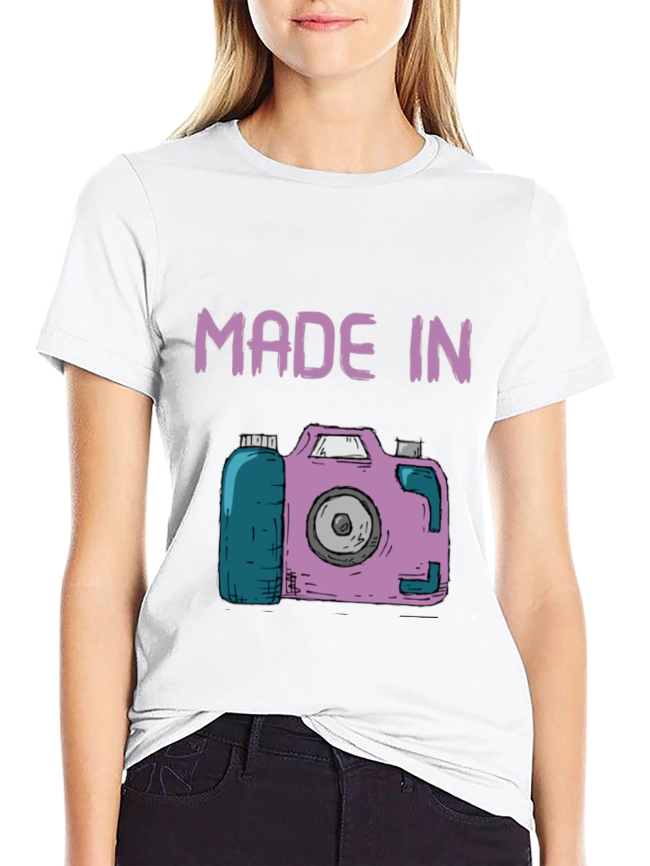 Black Funny Made In Camera T-Shirt view 9