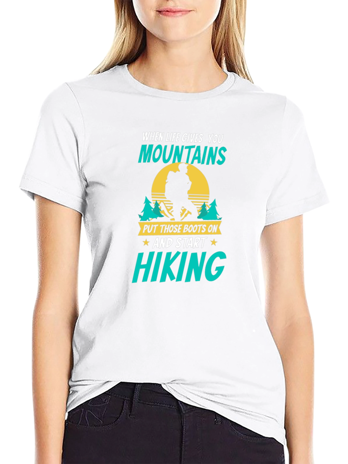 Black Hiking T-Shirt: When Life Gives You Mountains view 9