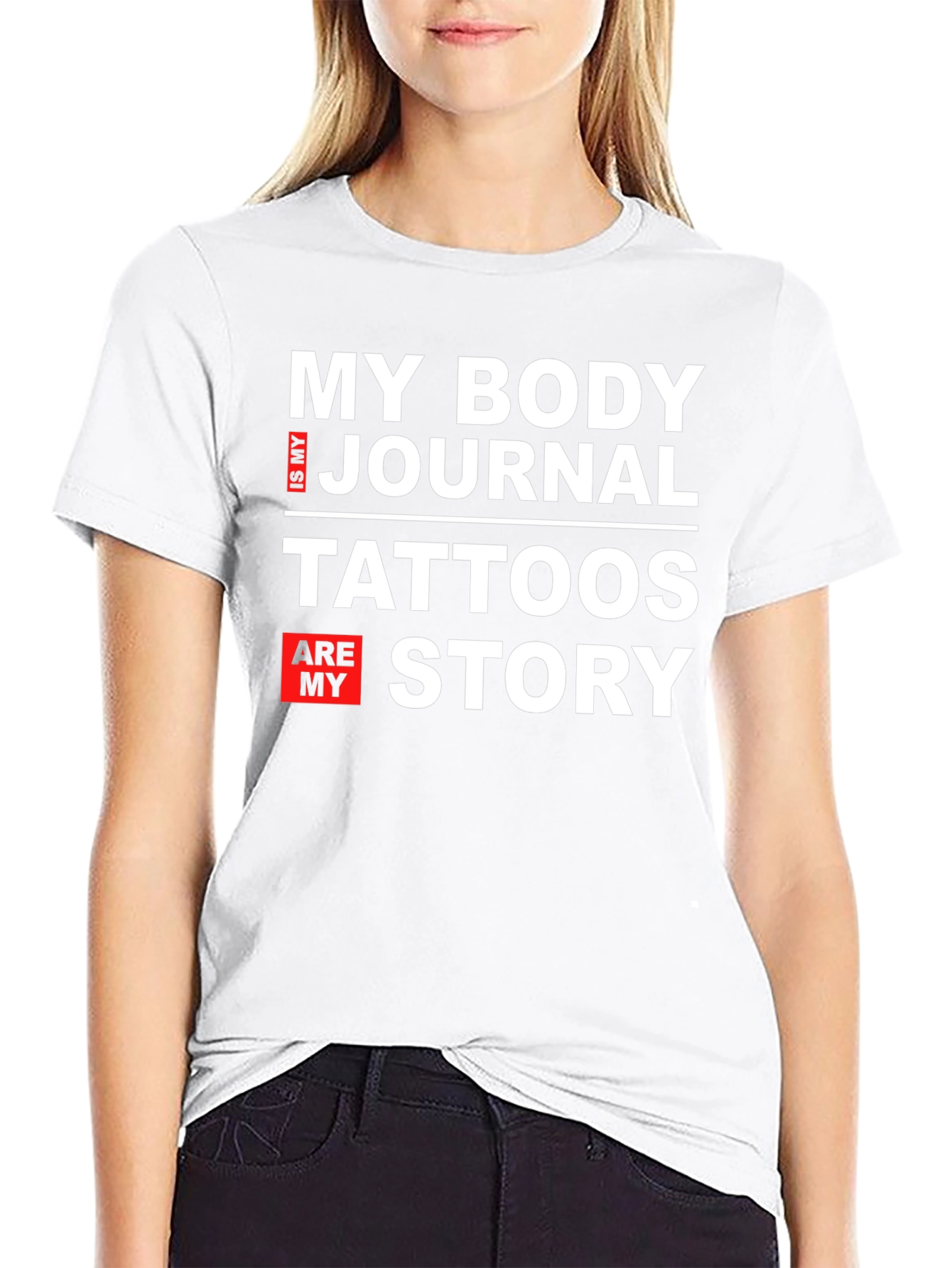 Black My Body Is My Journal Tattoos Story Graphic Tee view 9