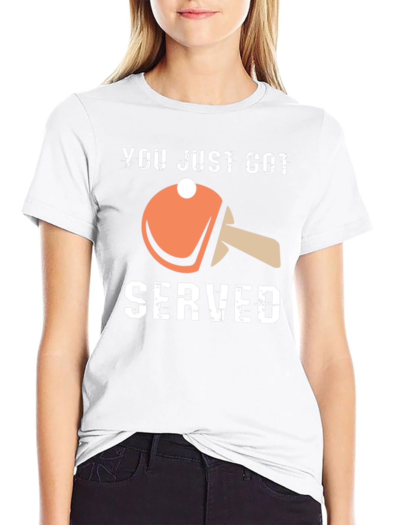 Black You Just Got Served T-Shirt - Ping Pong view 9