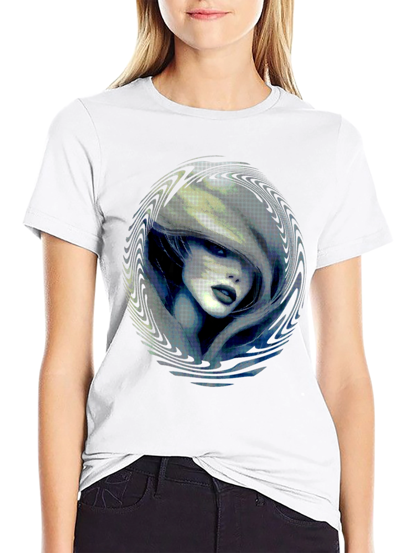 Black Mystic Woman Graphic Print Black T-Shirt view 9