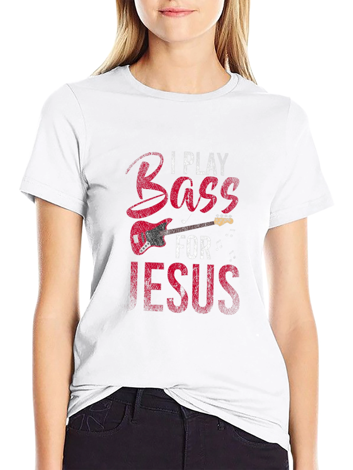 Black I Play Bass for Jesus T-Shirt view 9