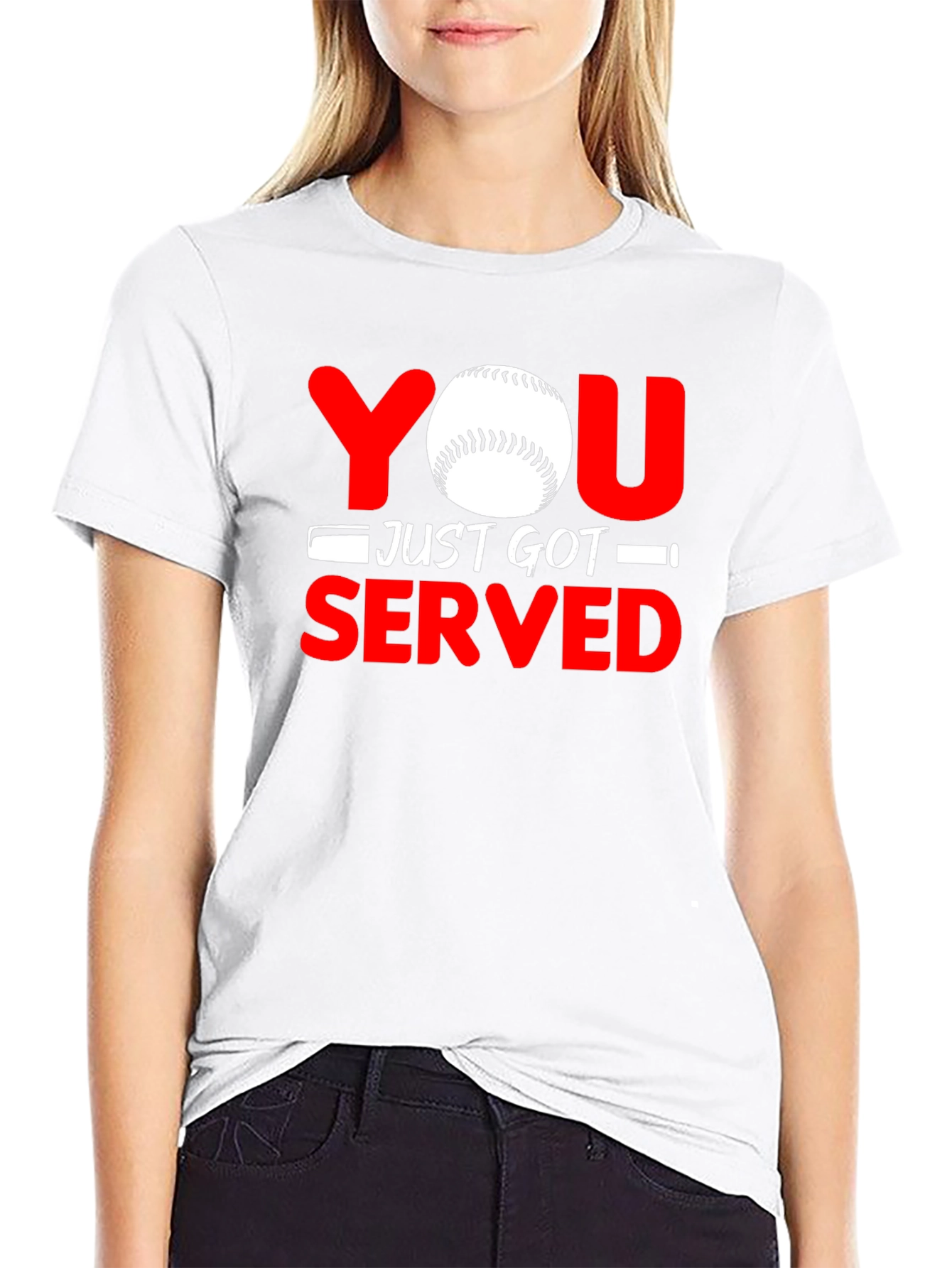 Black You Just Got Served Baseball Graphic T-Shirt view 9