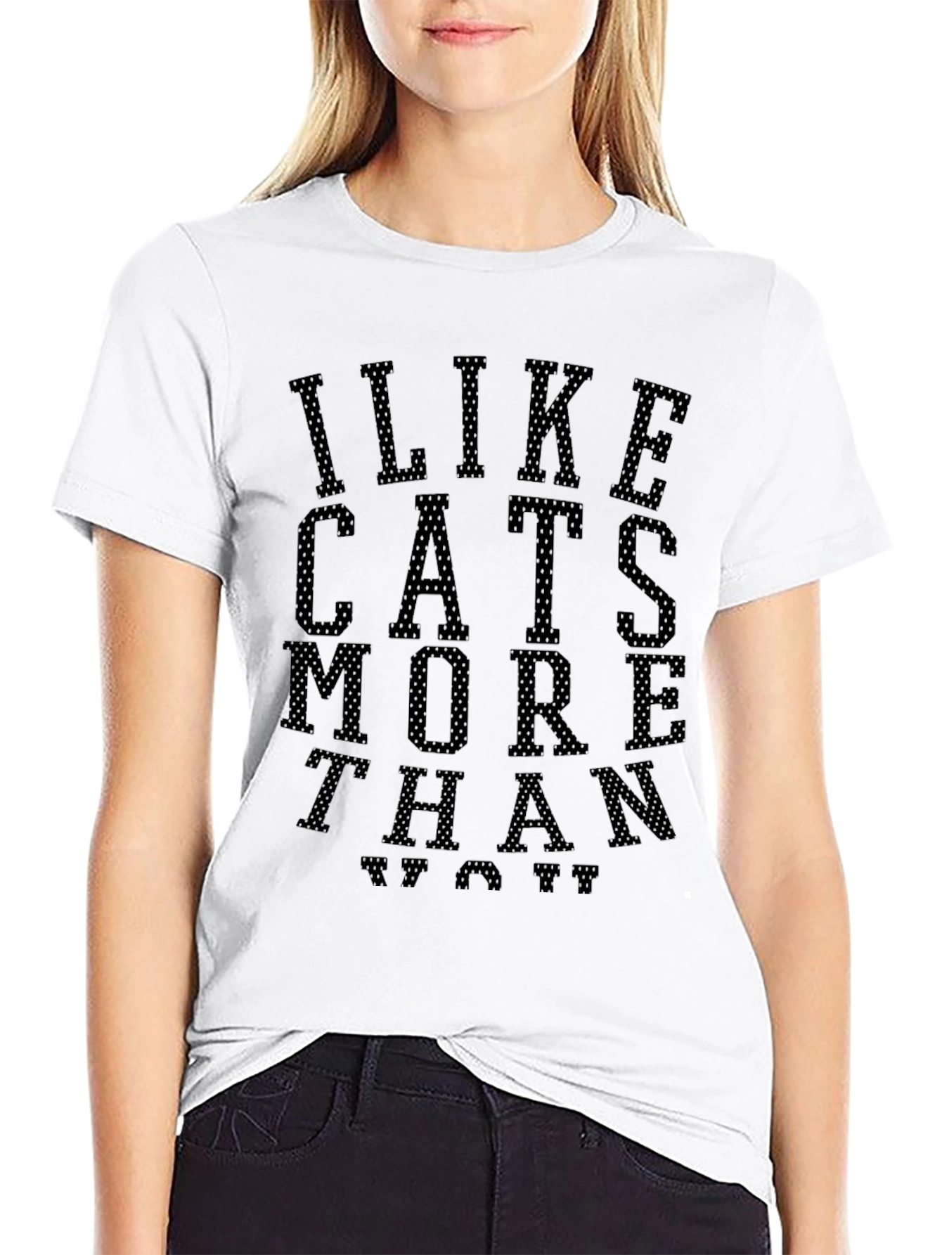 Black I Like Cats More Than People Graphic Tee view 9