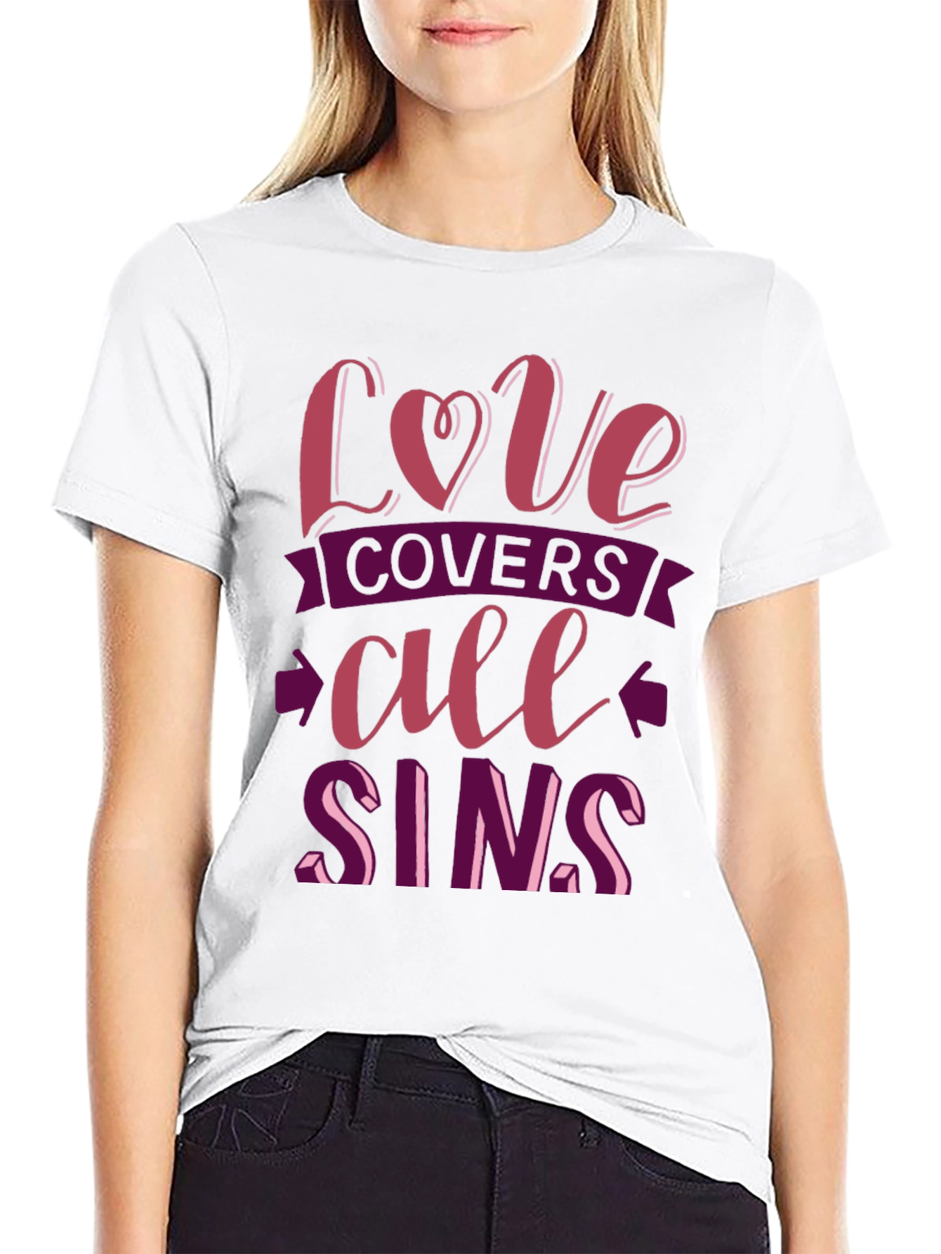 Black Love Covers All Sins Graphic T-Shirt view 9
