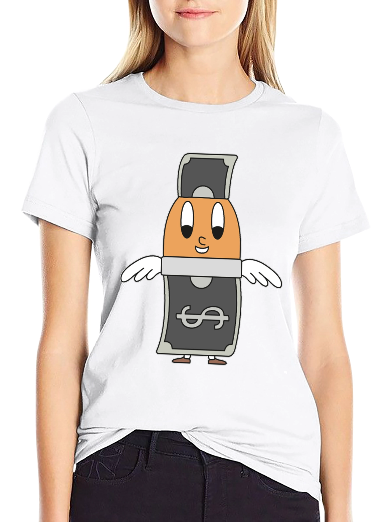 Black Cartoon Egg Money Black T-Shirt view 9