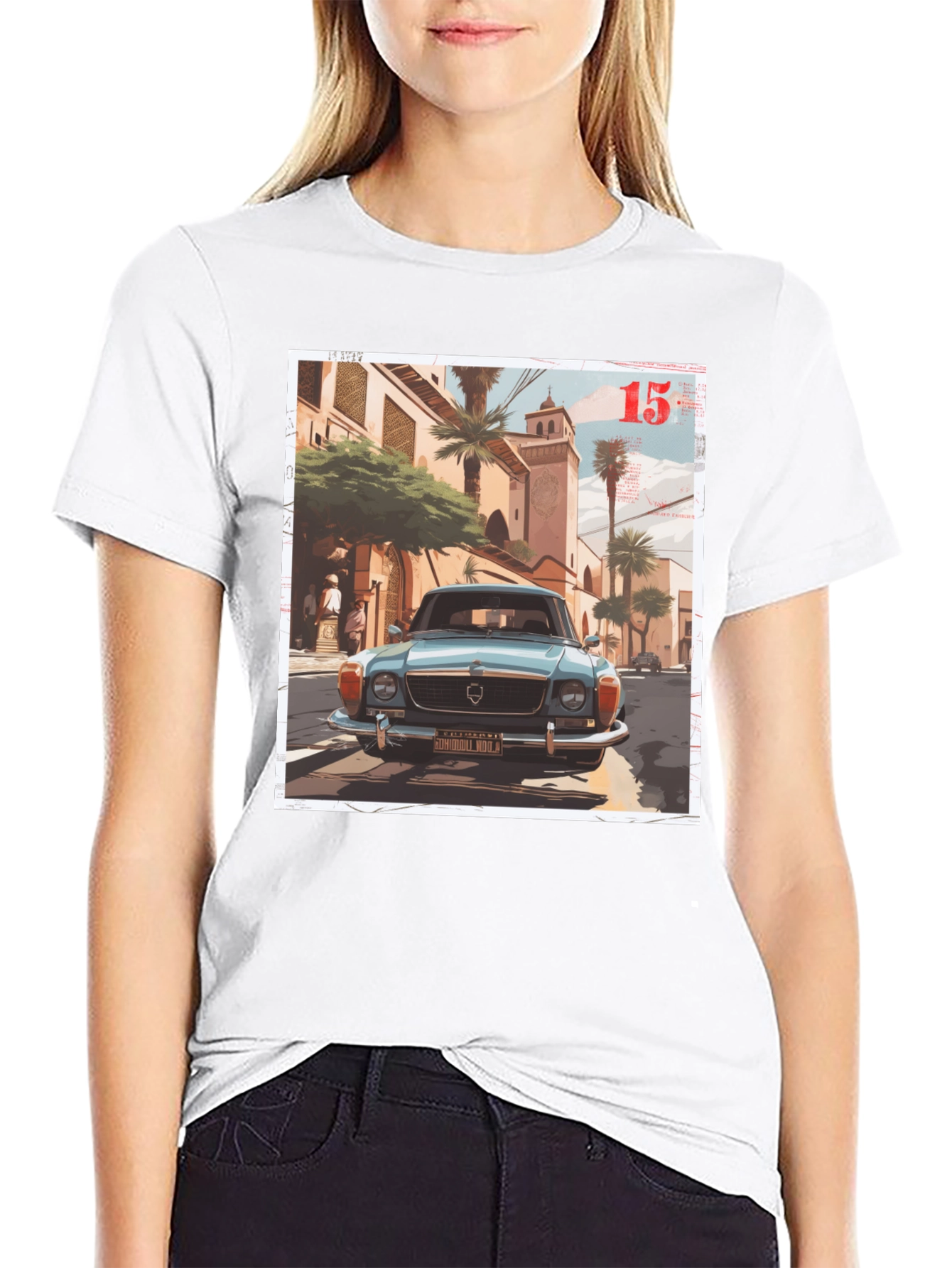 Black Vintage Car Graphic Tee - Men's Black T-Shirt view 9