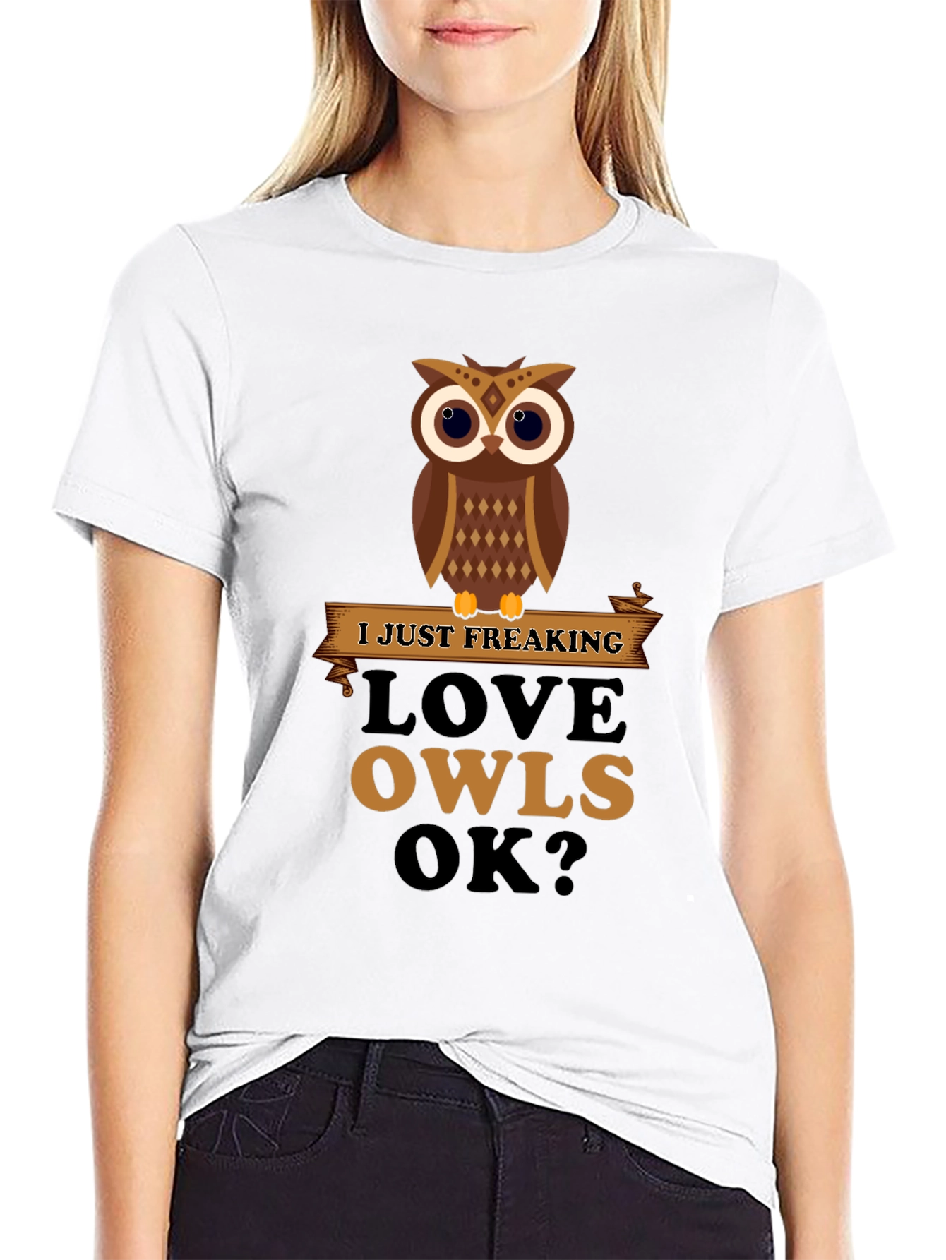 Black Funny Owl Lover T-Shirt - I Just Freaking Love Owls OK? view 9