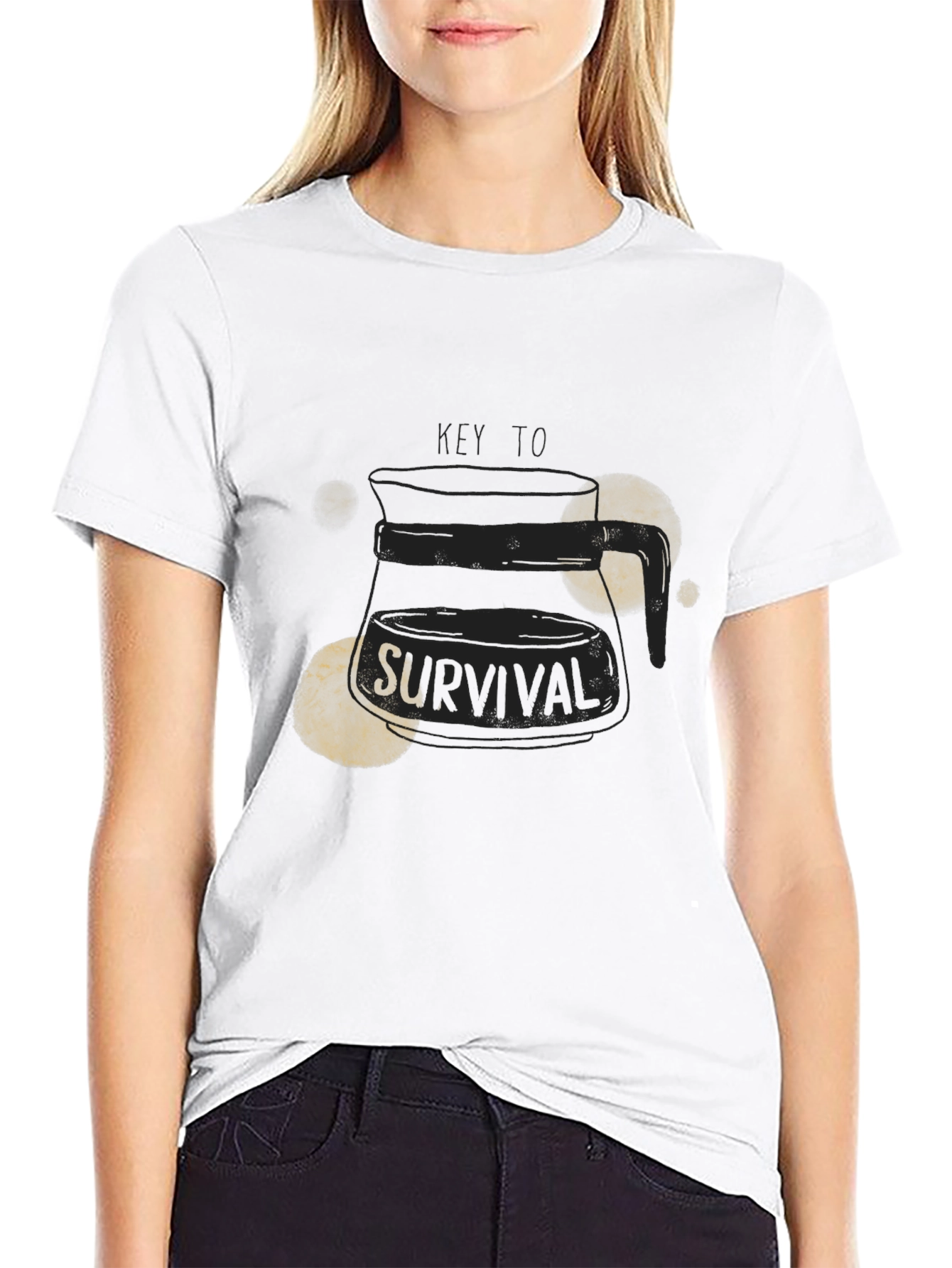Black Coffee Key To Survival Graphic Tee view 9