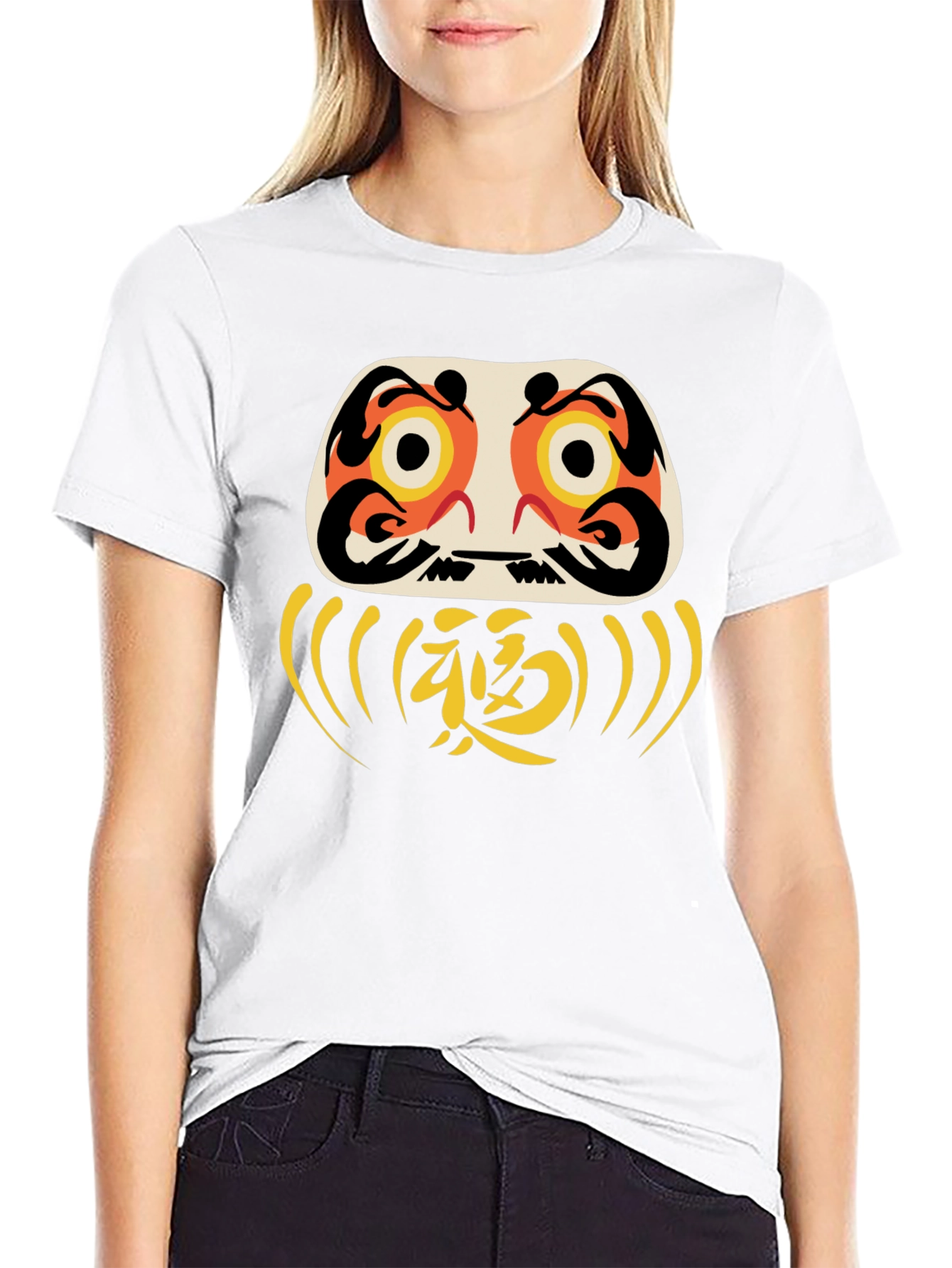 Black Daruma Doll Graphic Tee - Good Luck Shirt view 9