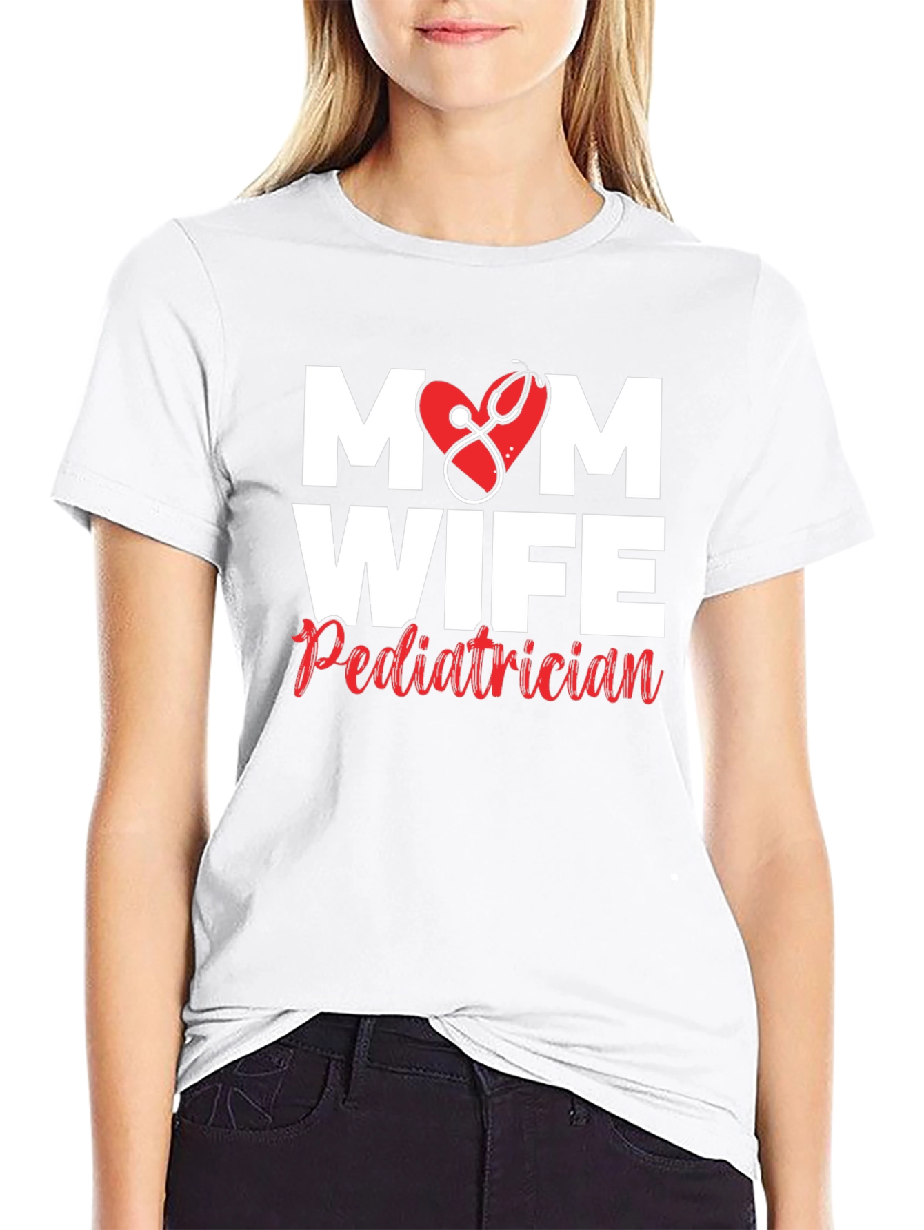 Black Mom Wife Pediatrician Graphic T-Shirt view 9