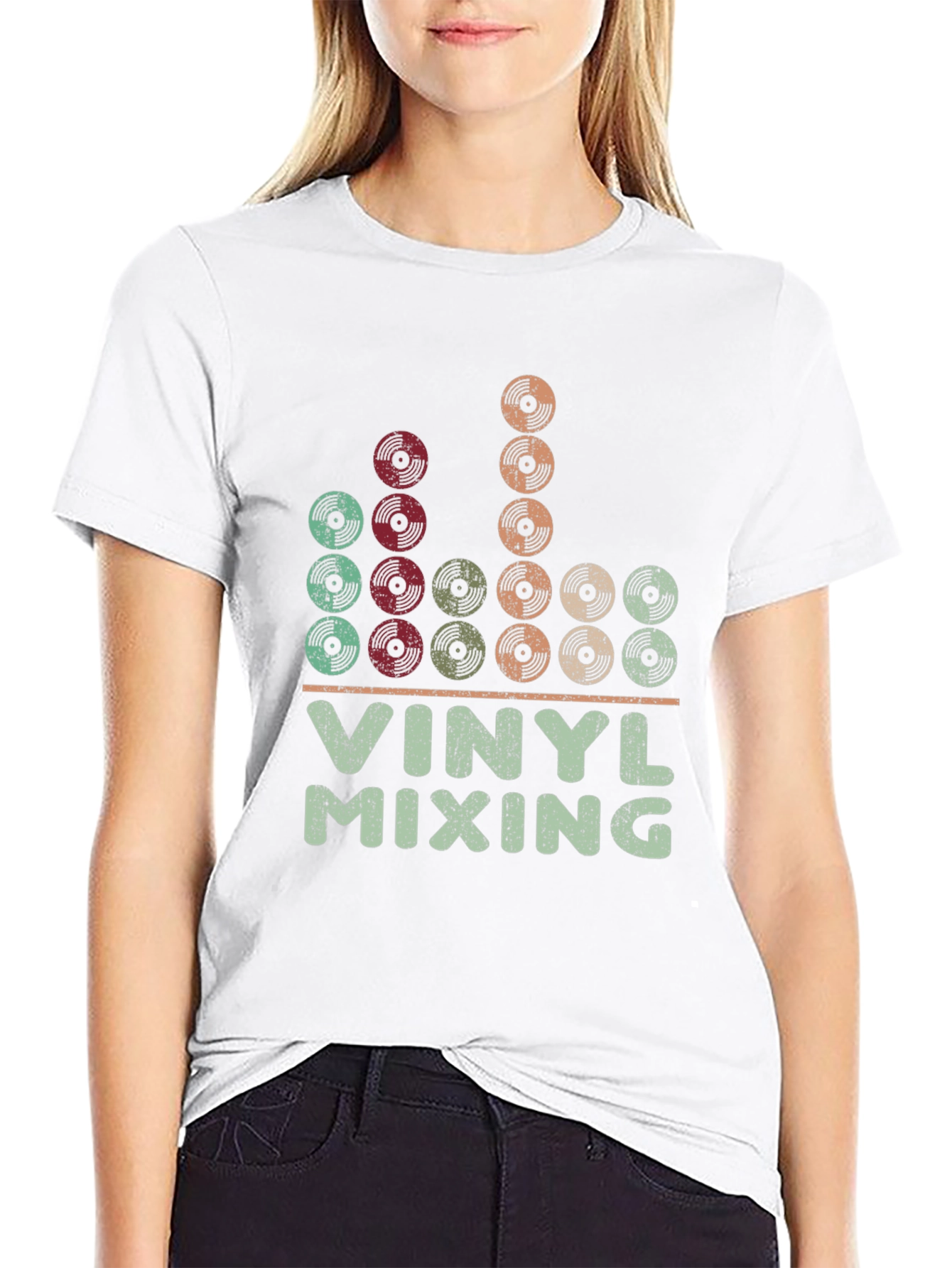 Black Vinyl Mixing Graphic Tee view 9