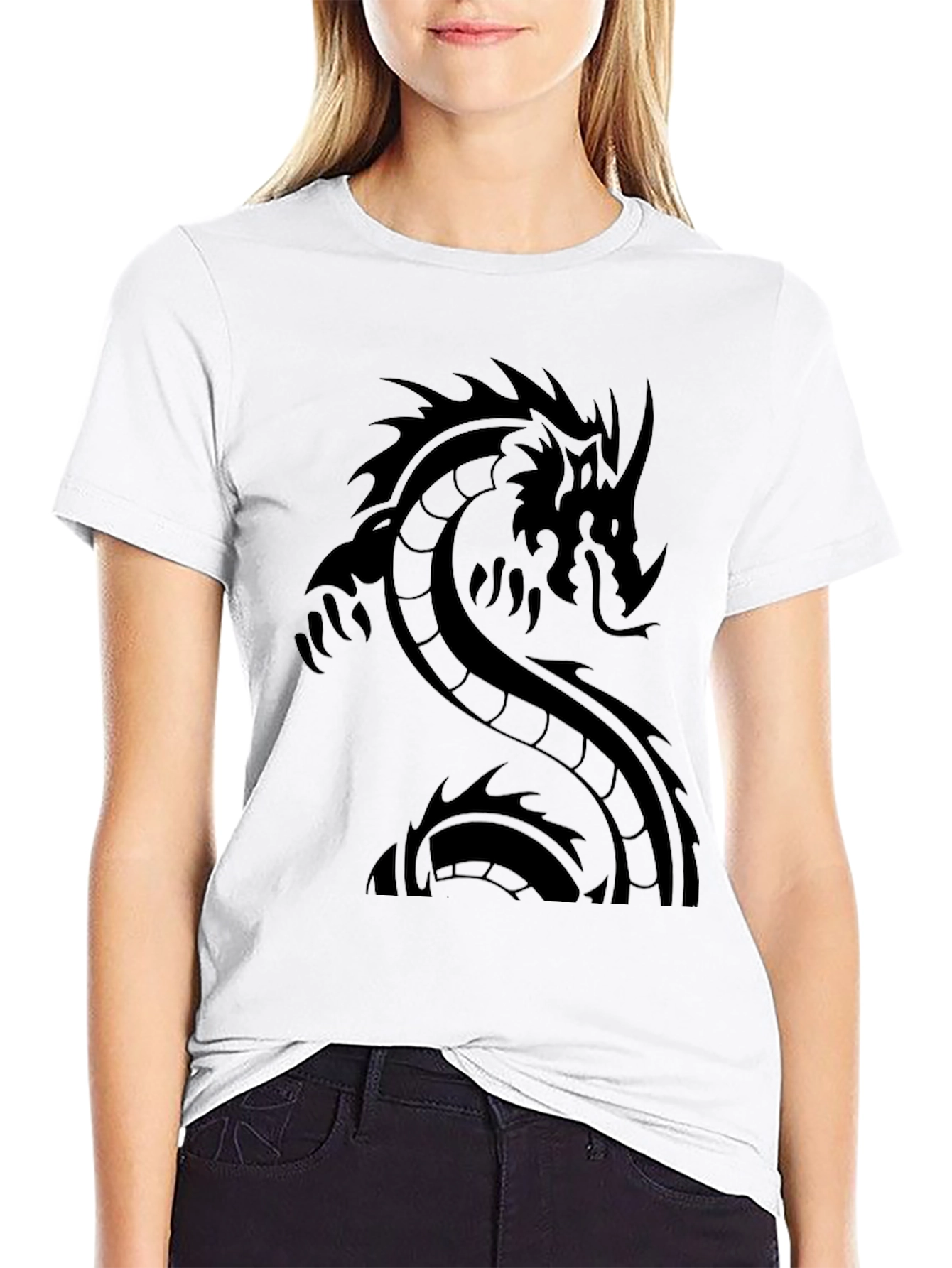 Black Dragon Graphic Black Tee - Men's Short Sleeve T-Shirt view 9