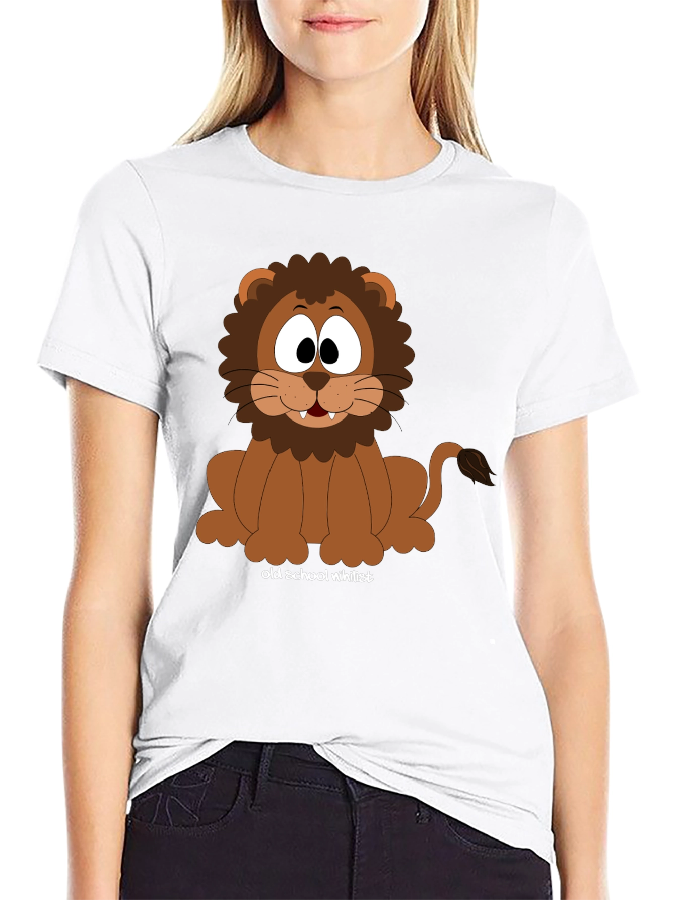 Black Cartoon Lion T-Shirt - Old School Nihilist view 9