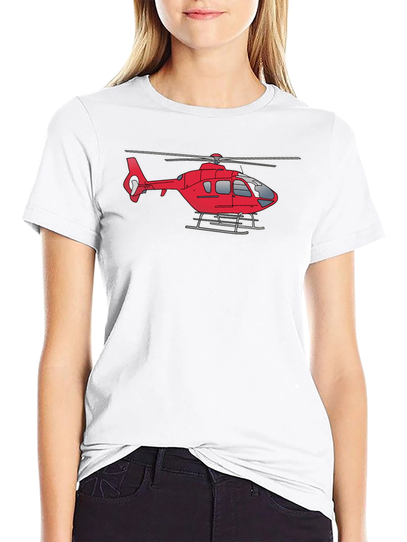 Black Helicopter Graphic Tee - Black Cotton Casual Shirt view 9