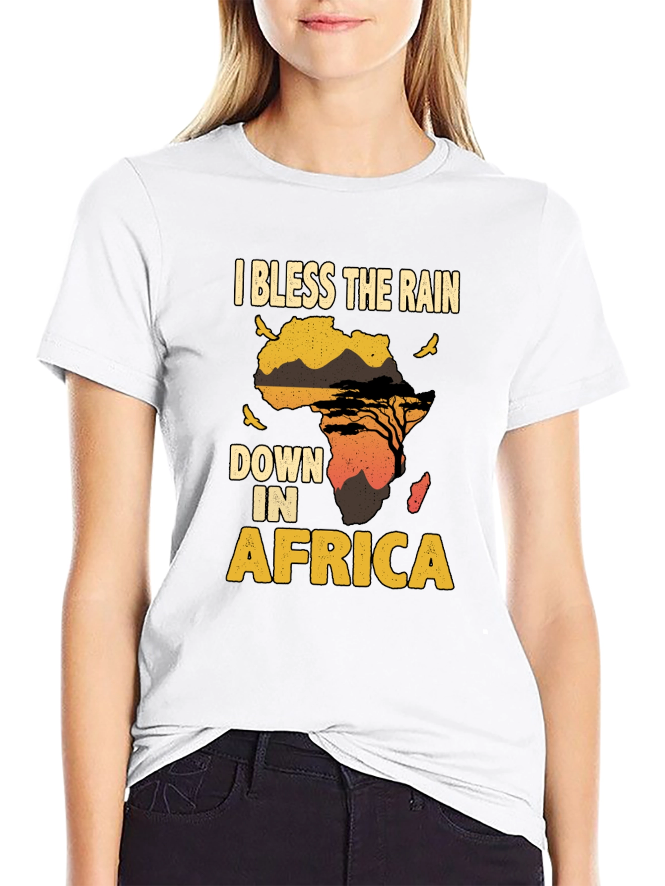 Black Bless The Rain In Africa Graphic T-Shirt view 9