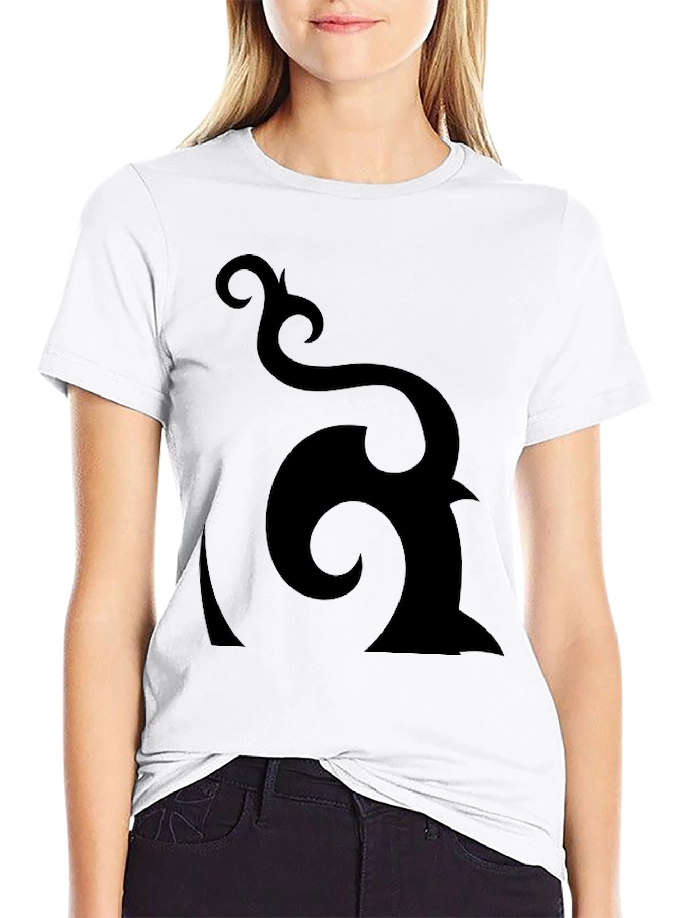 Black Abstract Graphic Black T-Shirt - Modern Design view 9