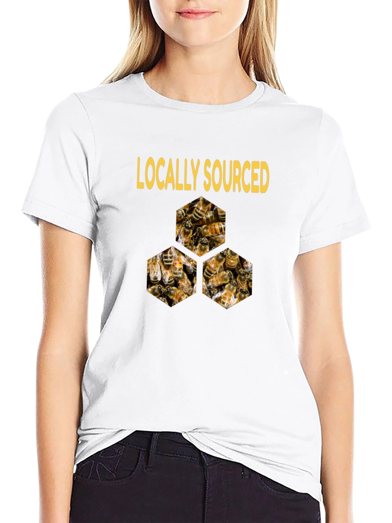 Black Locally Sourced Honey Bees T-Shirt view 9