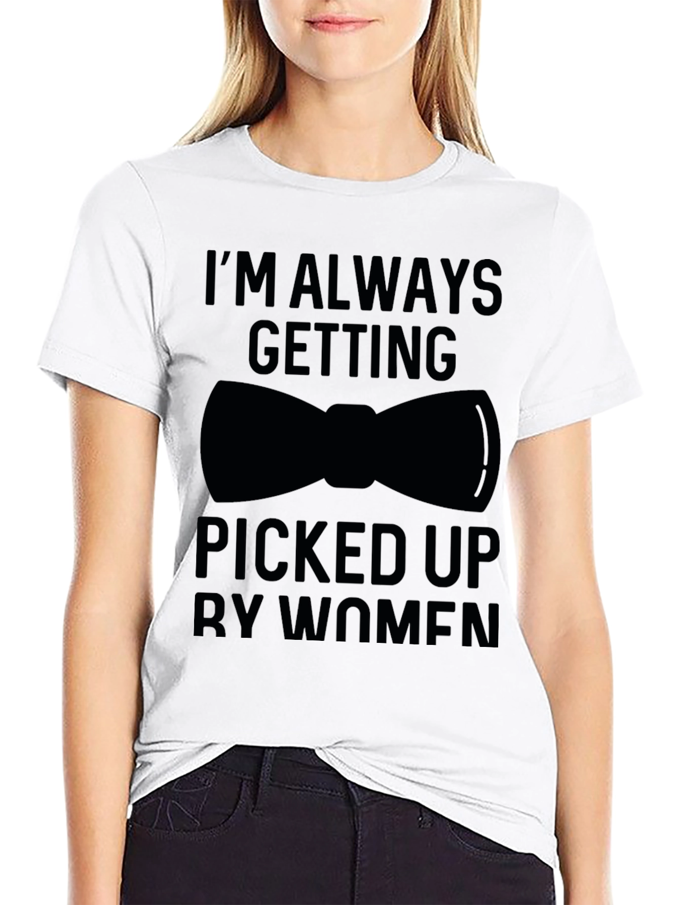 Black I'm Always Getting Picked Up Funny Graphic T-Shirt view 9
