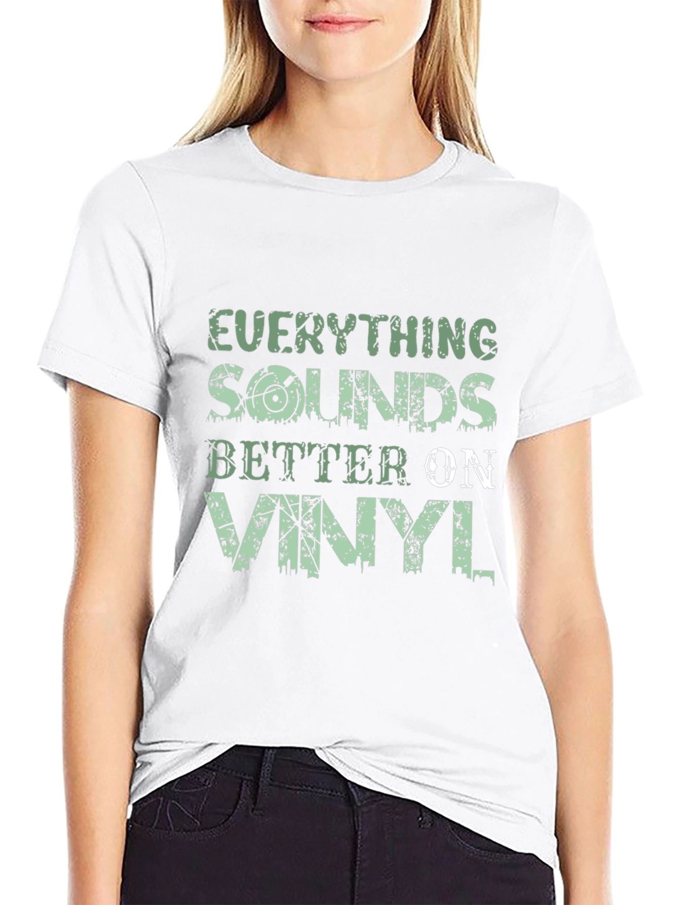 Black Everything Sounds Better on Vinyl T-Shirt view 9