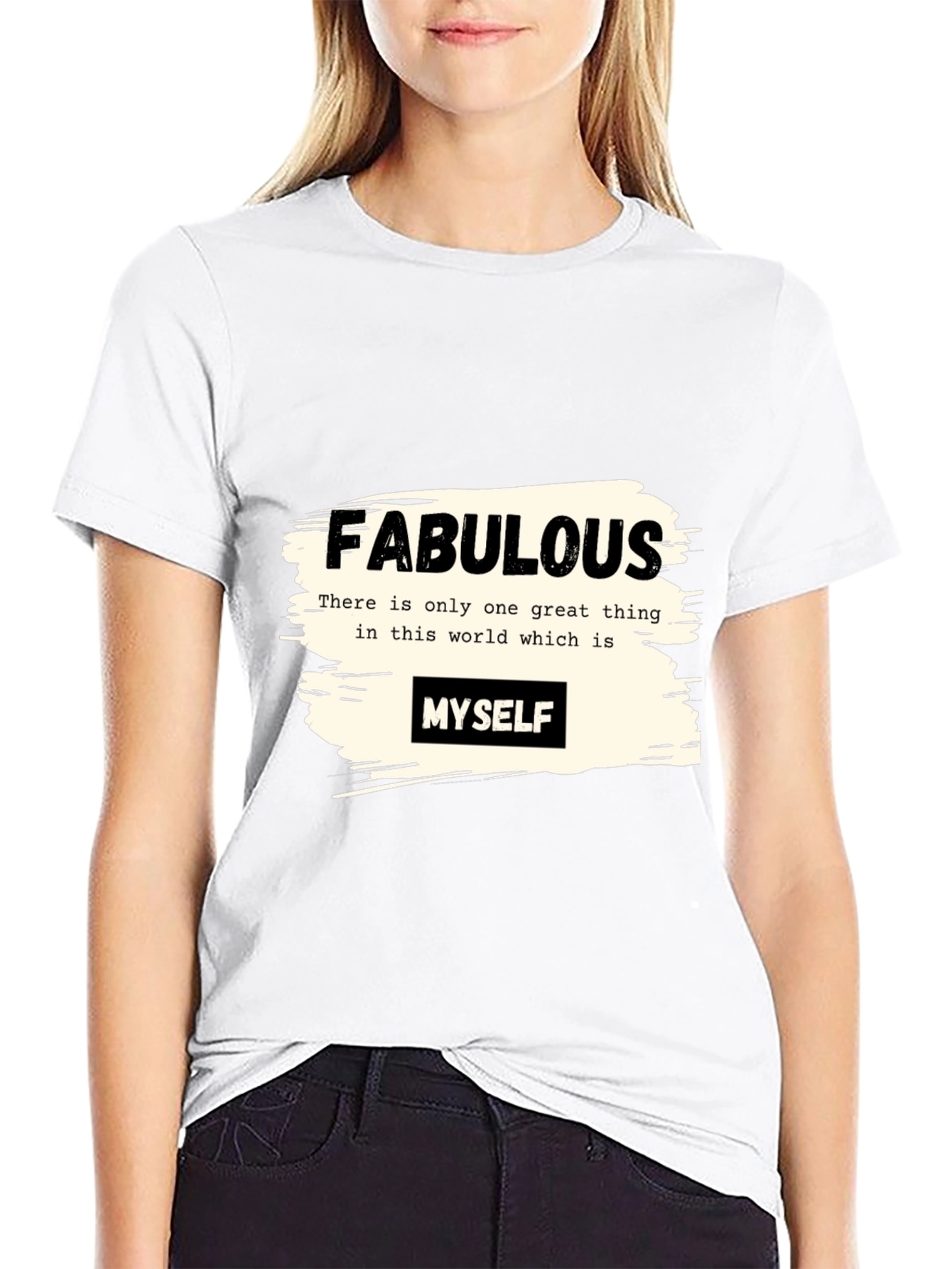 Black Fabulous Myself Graphic Tee - Black Unisex T-Shirt view 9