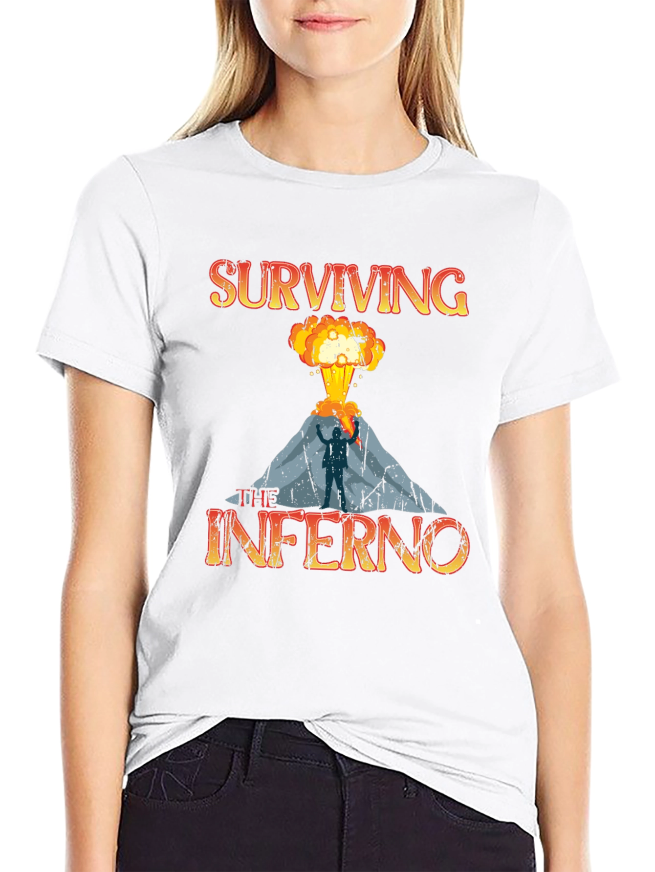 Black Surviving the Inferno Graphic T-Shirt - Premium Tee view 9