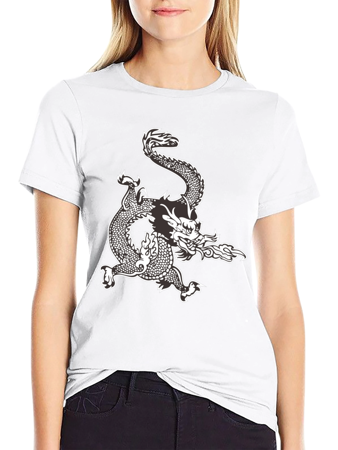 Black Dragon Graphic Tee - Black Cotton Comfort view 9