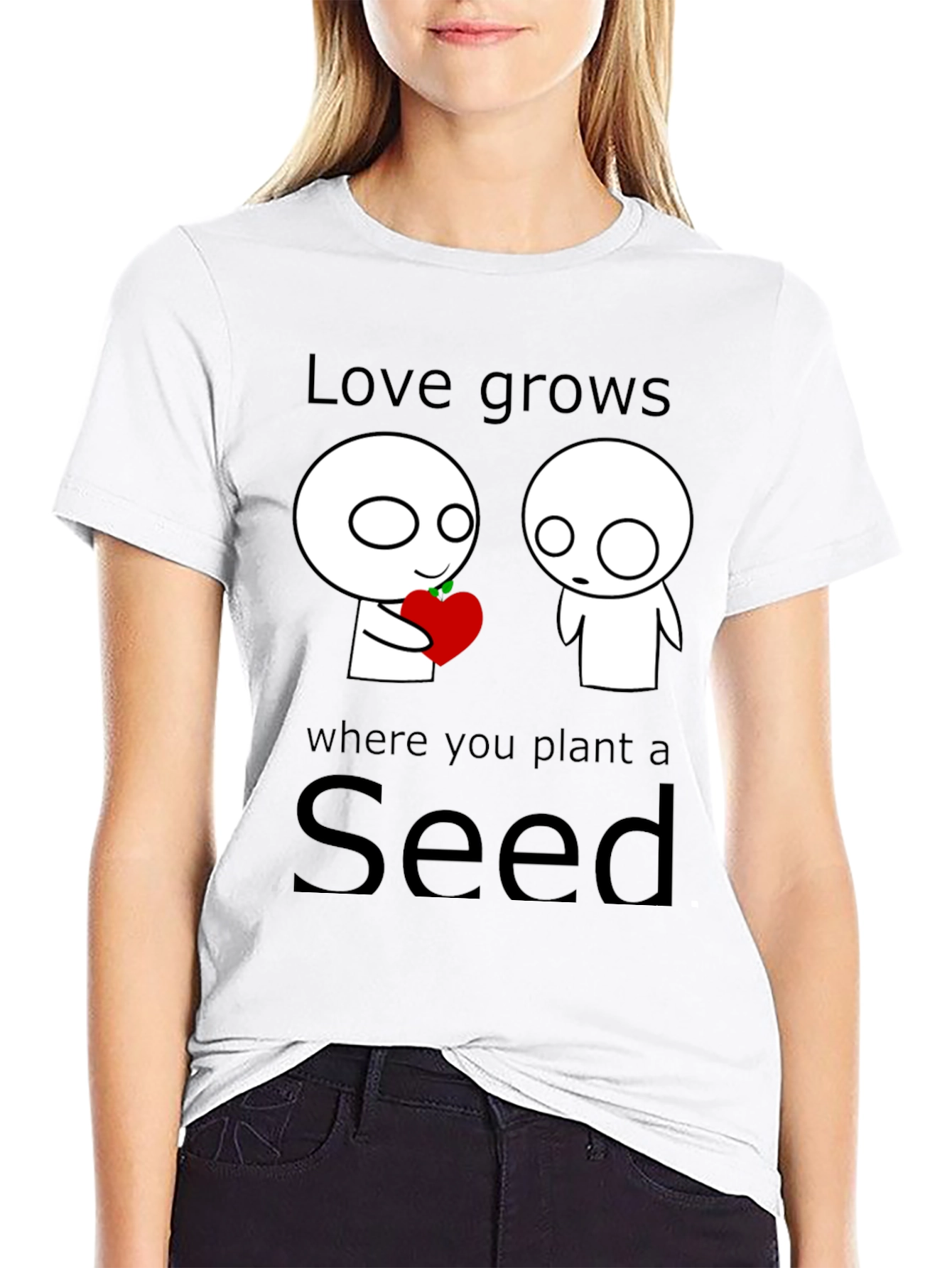 Black Love Grows Seed T-Shirt - Unique Graphic Tee view 9
