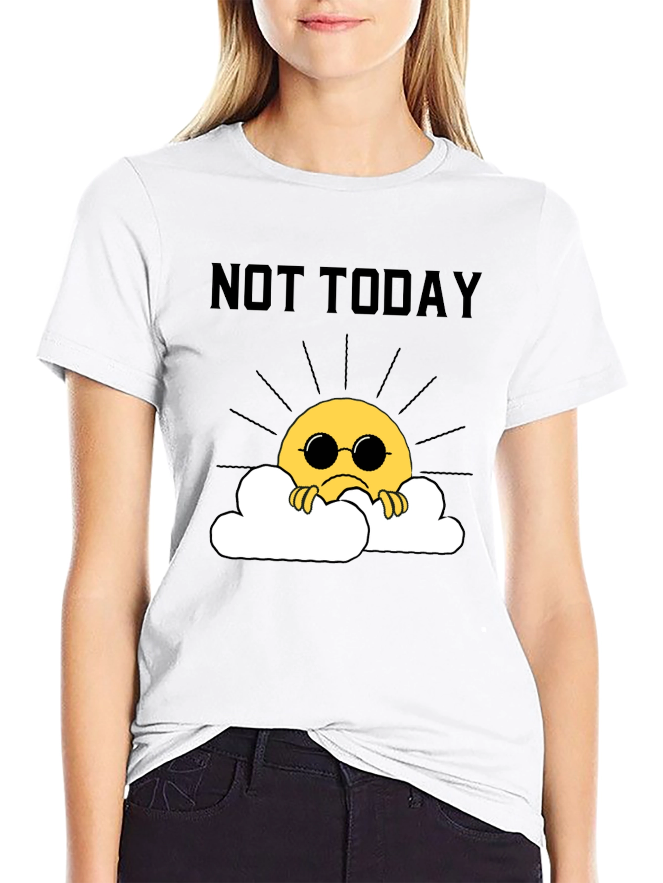 Black Not Today Funny Graphic Tee view 9
