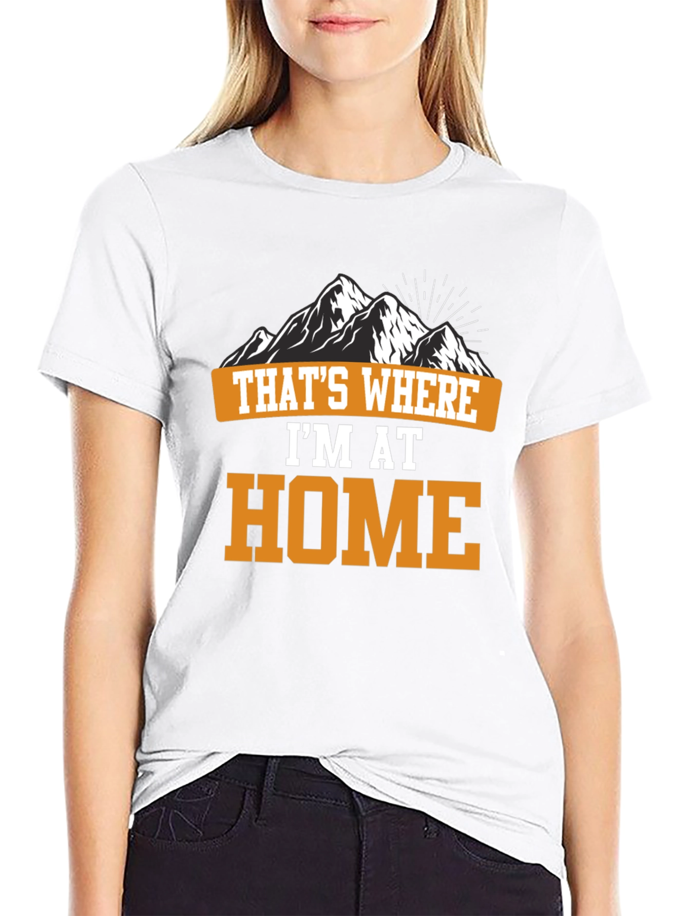 Black That's Where I'm At Home Mountain T-Shirt view 9