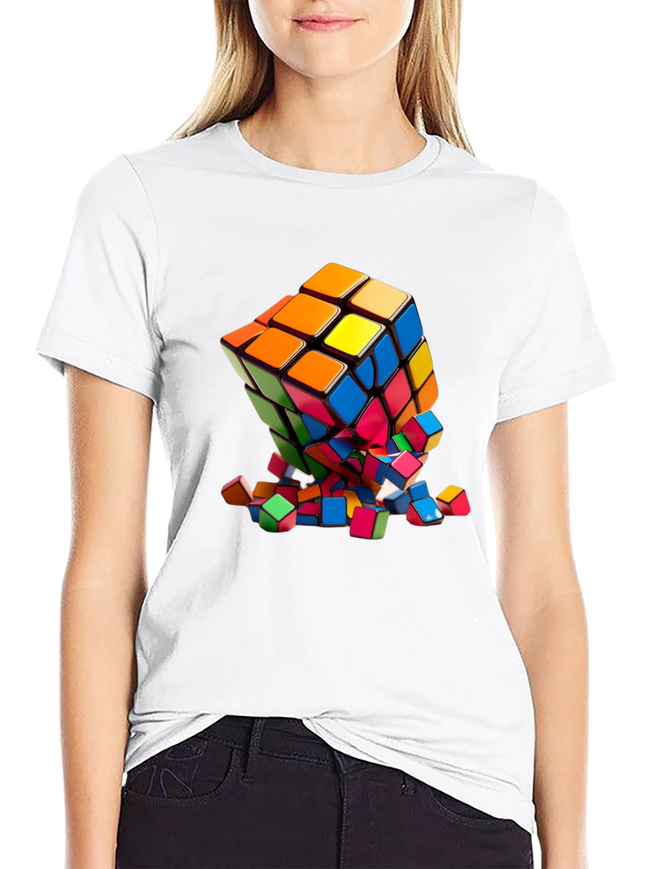 Exploding Rubik's Cube Graphic Tee - 9