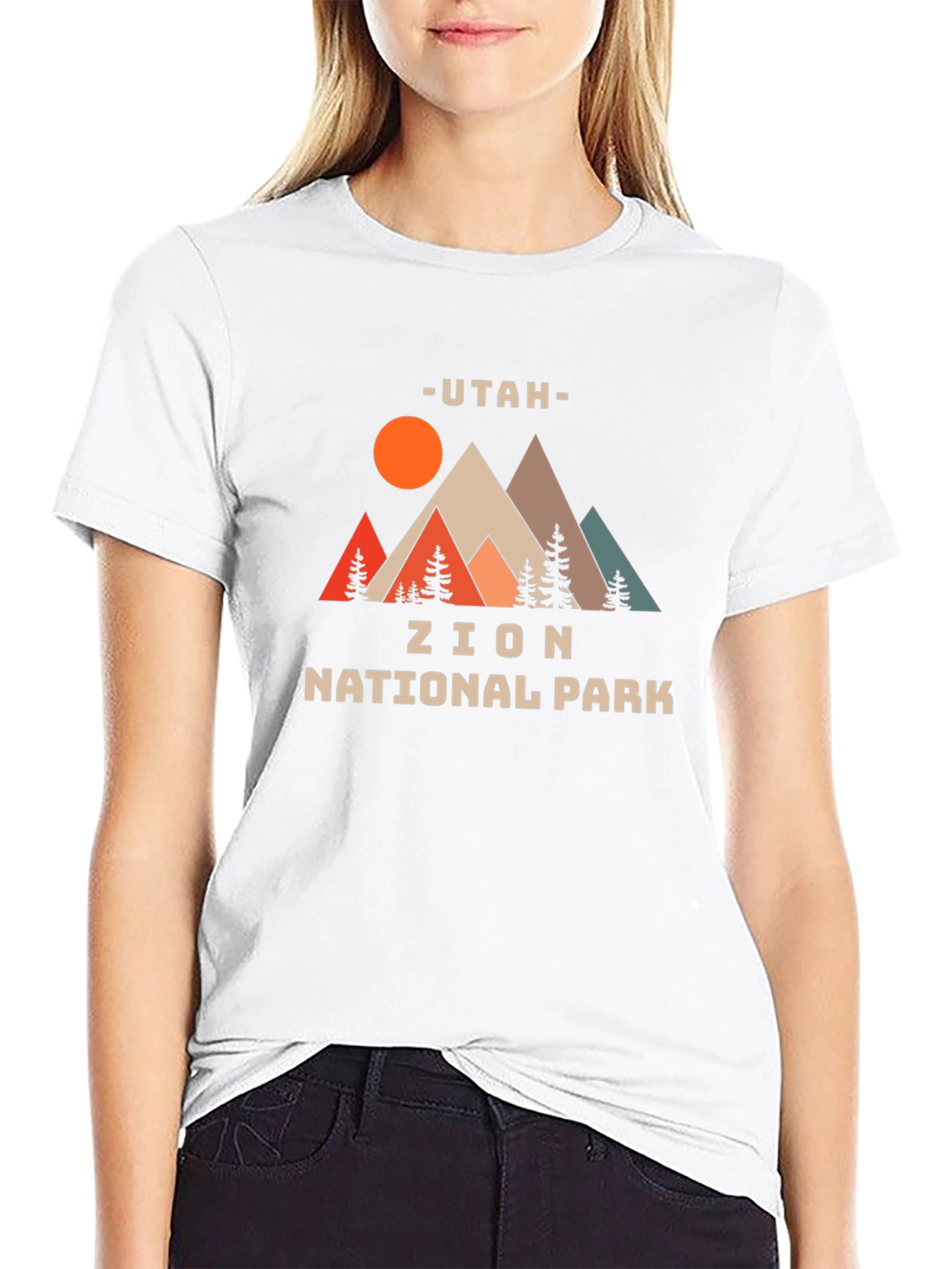 Black Utah Zion National Park Graphic T-Shirt view 9