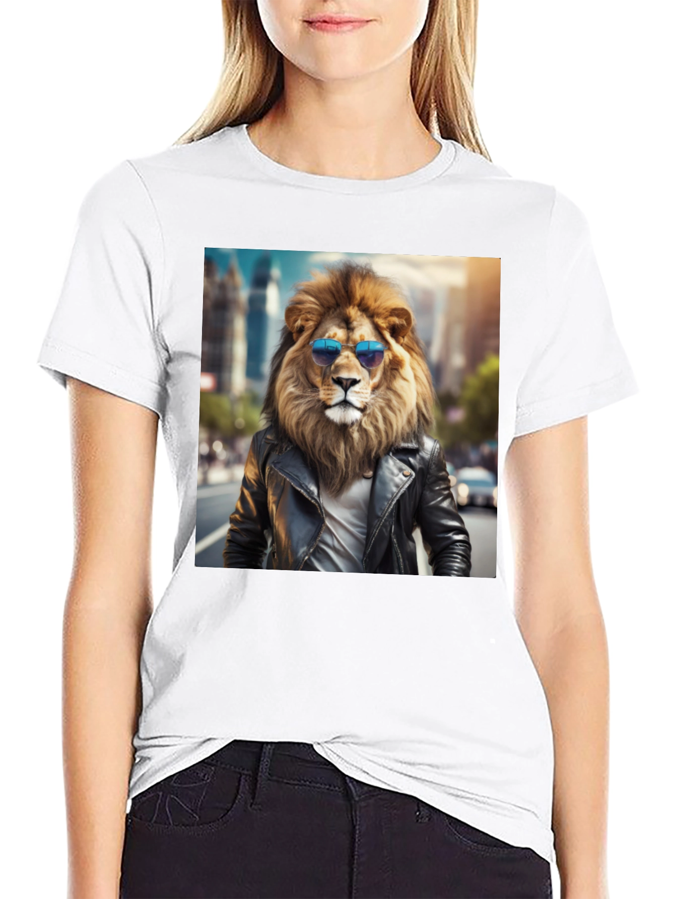 Black Cool Lion Graphic Tee - Street Style view 9