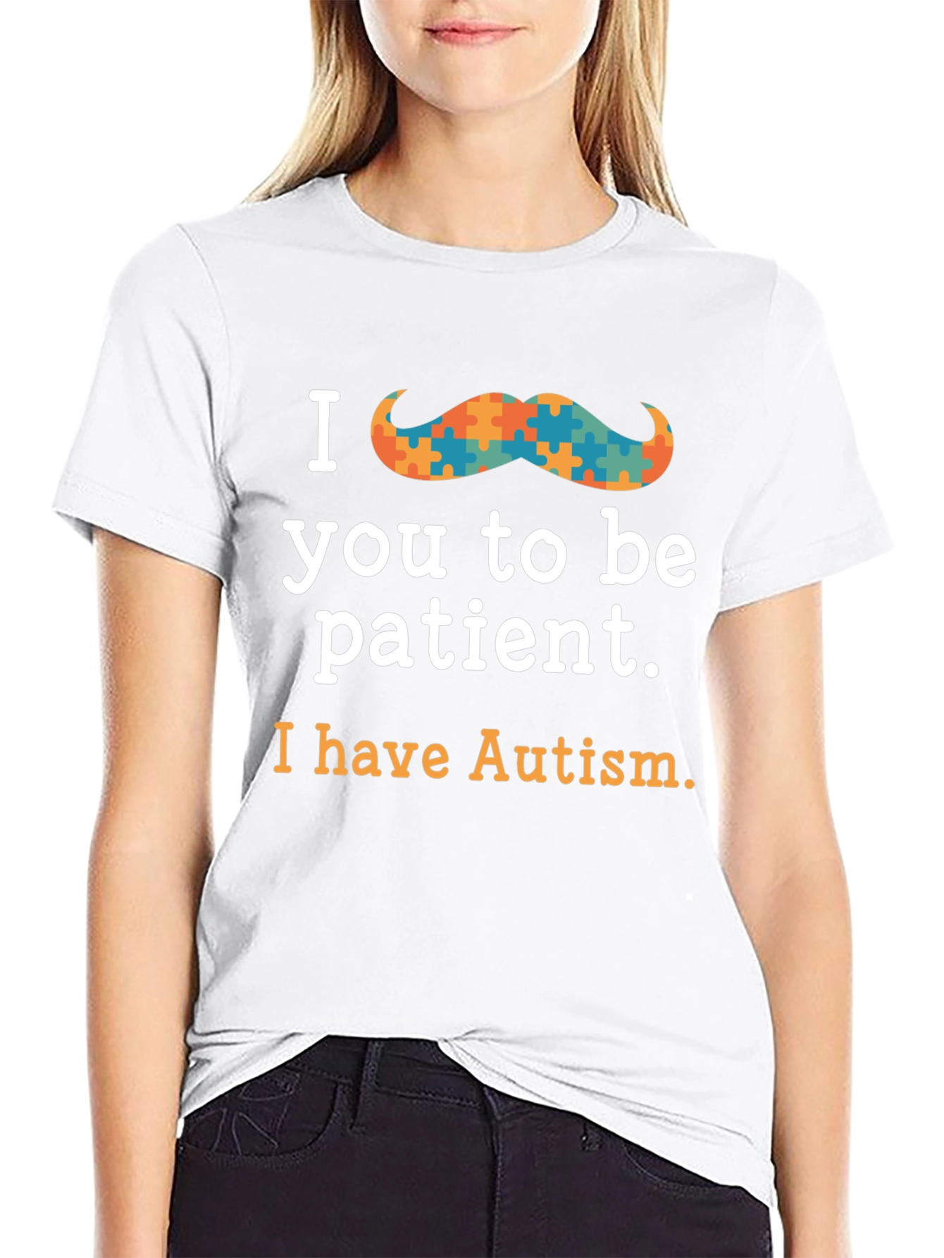 Black Autism Awareness Graphic Tee - Be Patient view 9