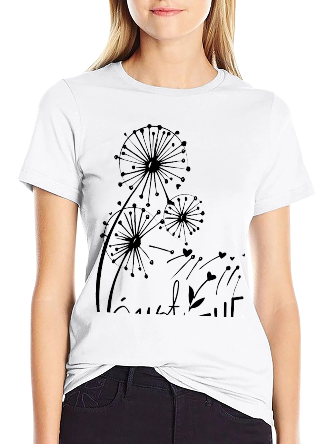 Black Dandelion Graphic Black T-Shirt view 9
